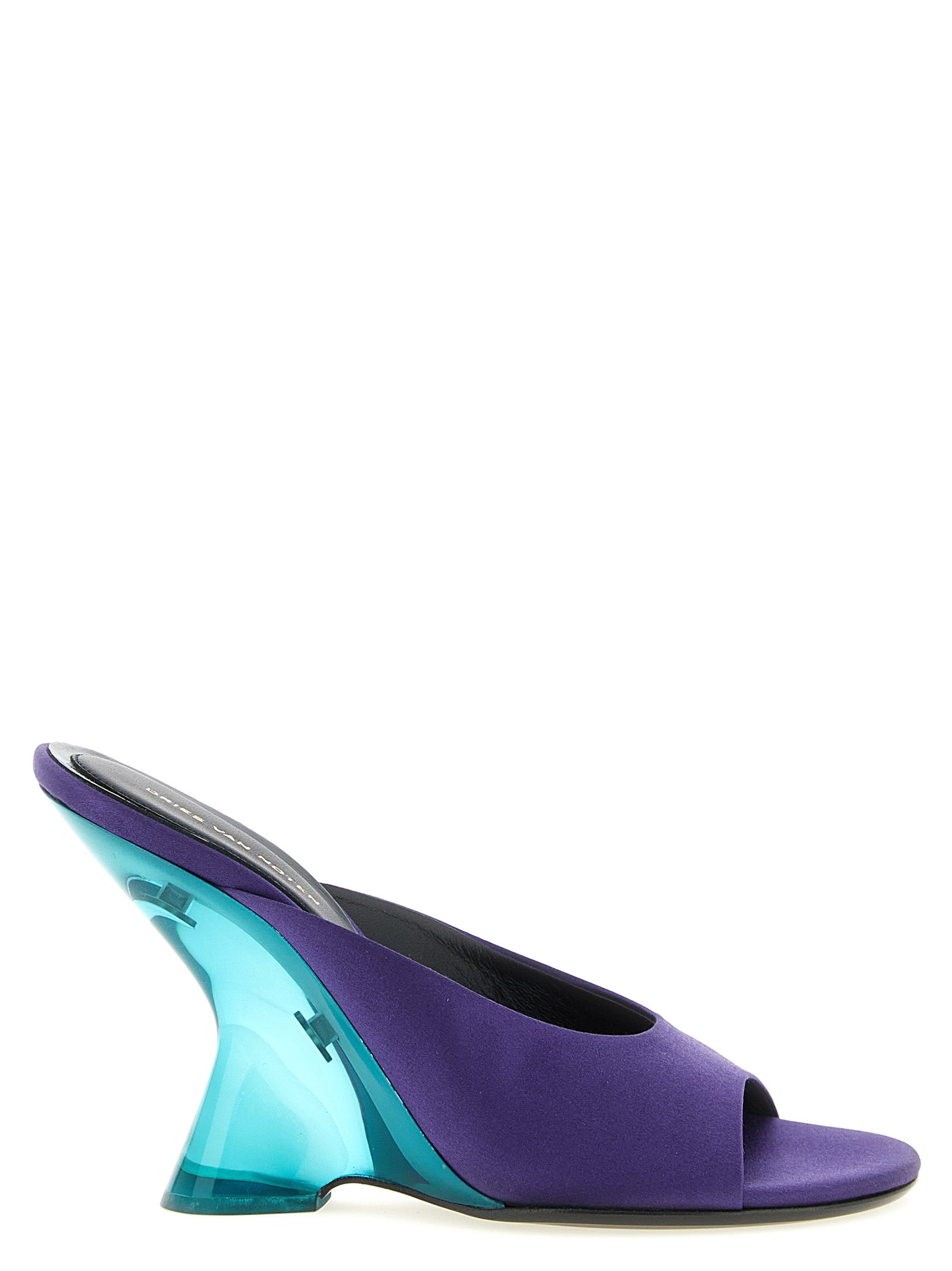 Purple Cotton Wedge Sandals