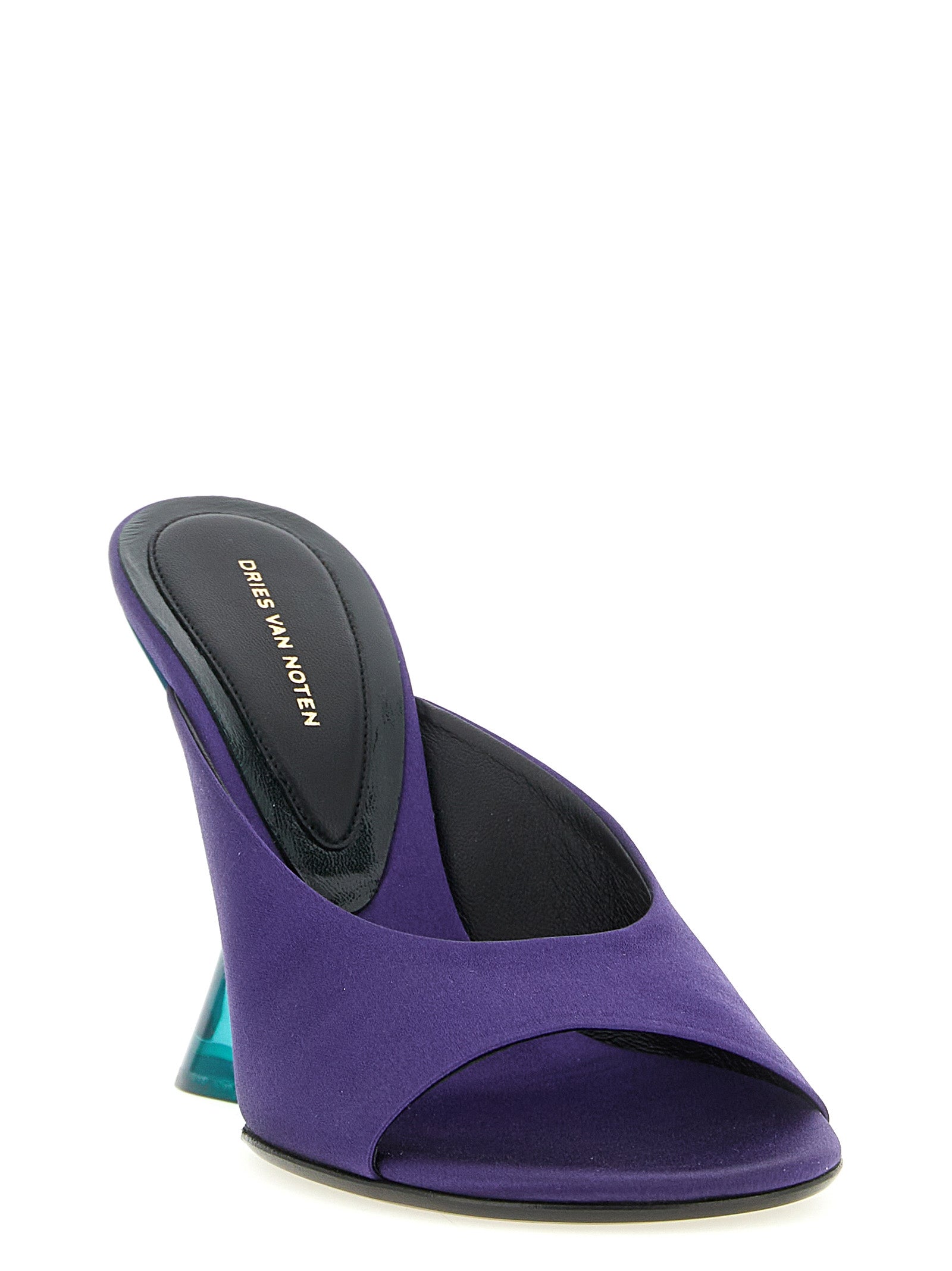 Purple Cotton Wedge Sandals
