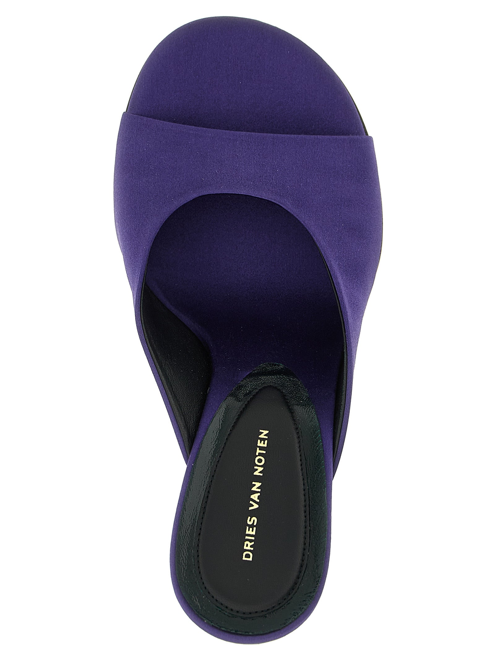 Purple Cotton Wedge Sandals