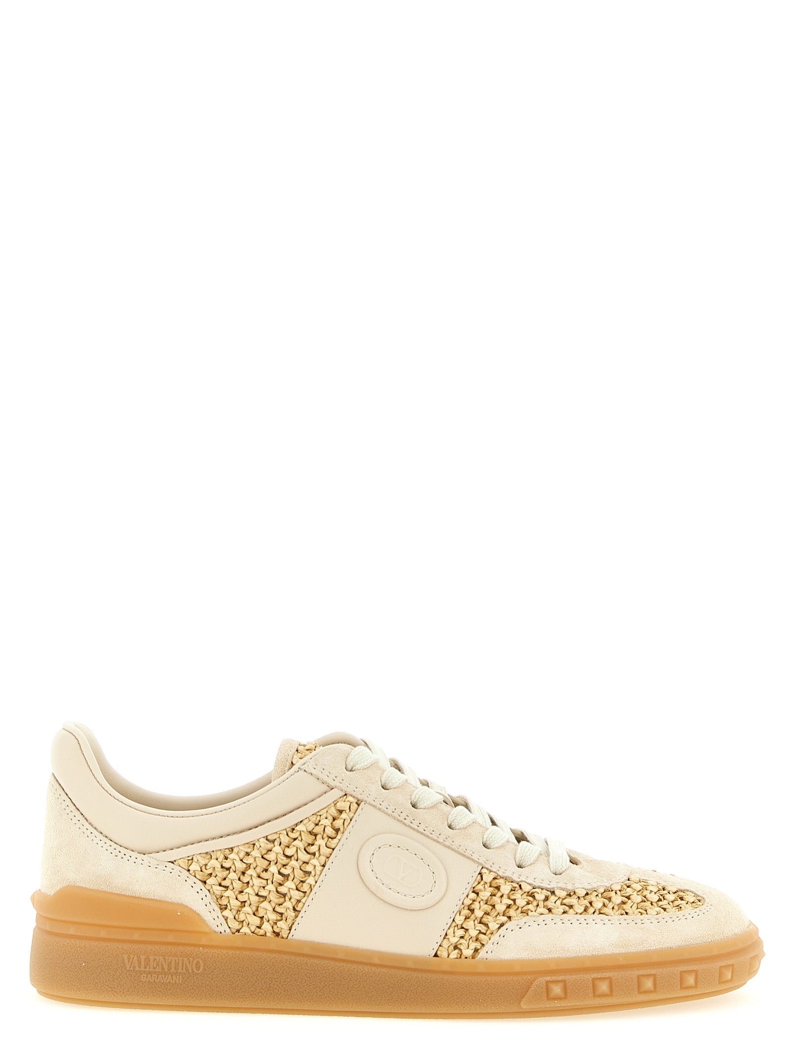 Beige Calfskin Low Top Sneakers