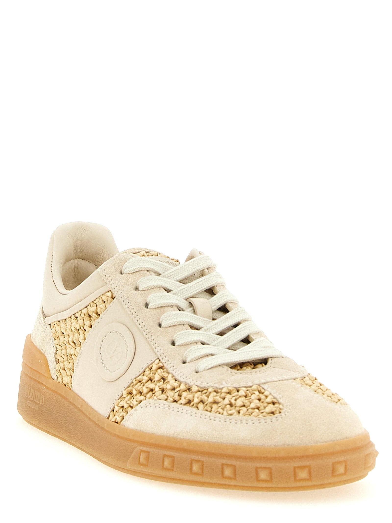 Beige Calfskin Low Top Sneakers