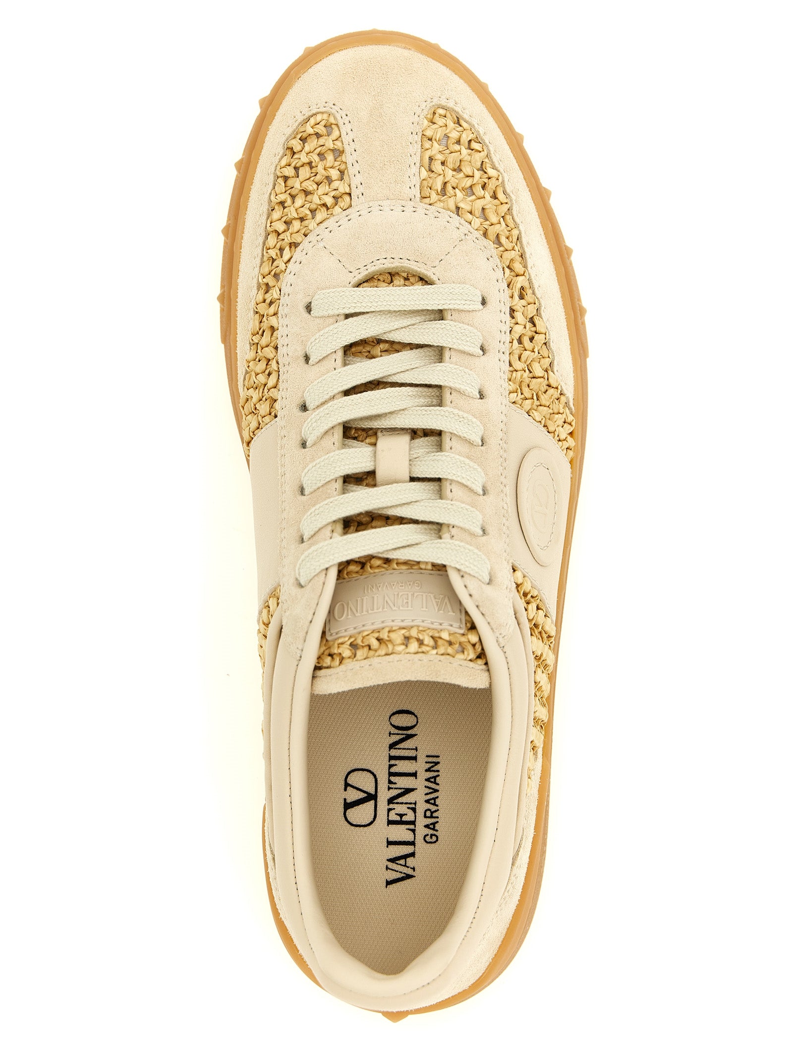 Beige Calfskin Low Top Sneakers