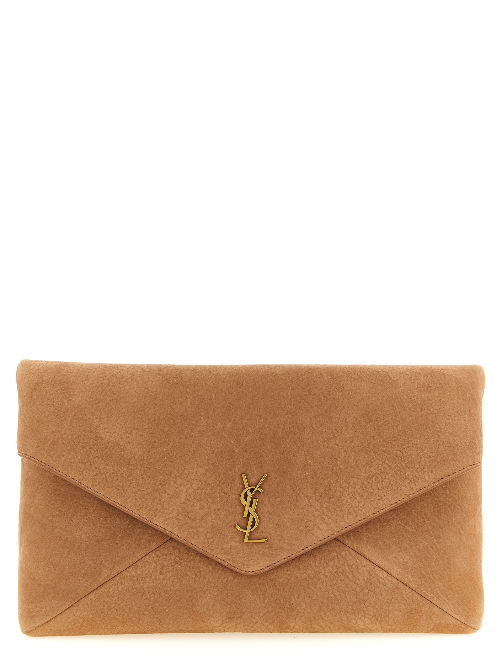 Brown Lamb Leather Clutch Bag