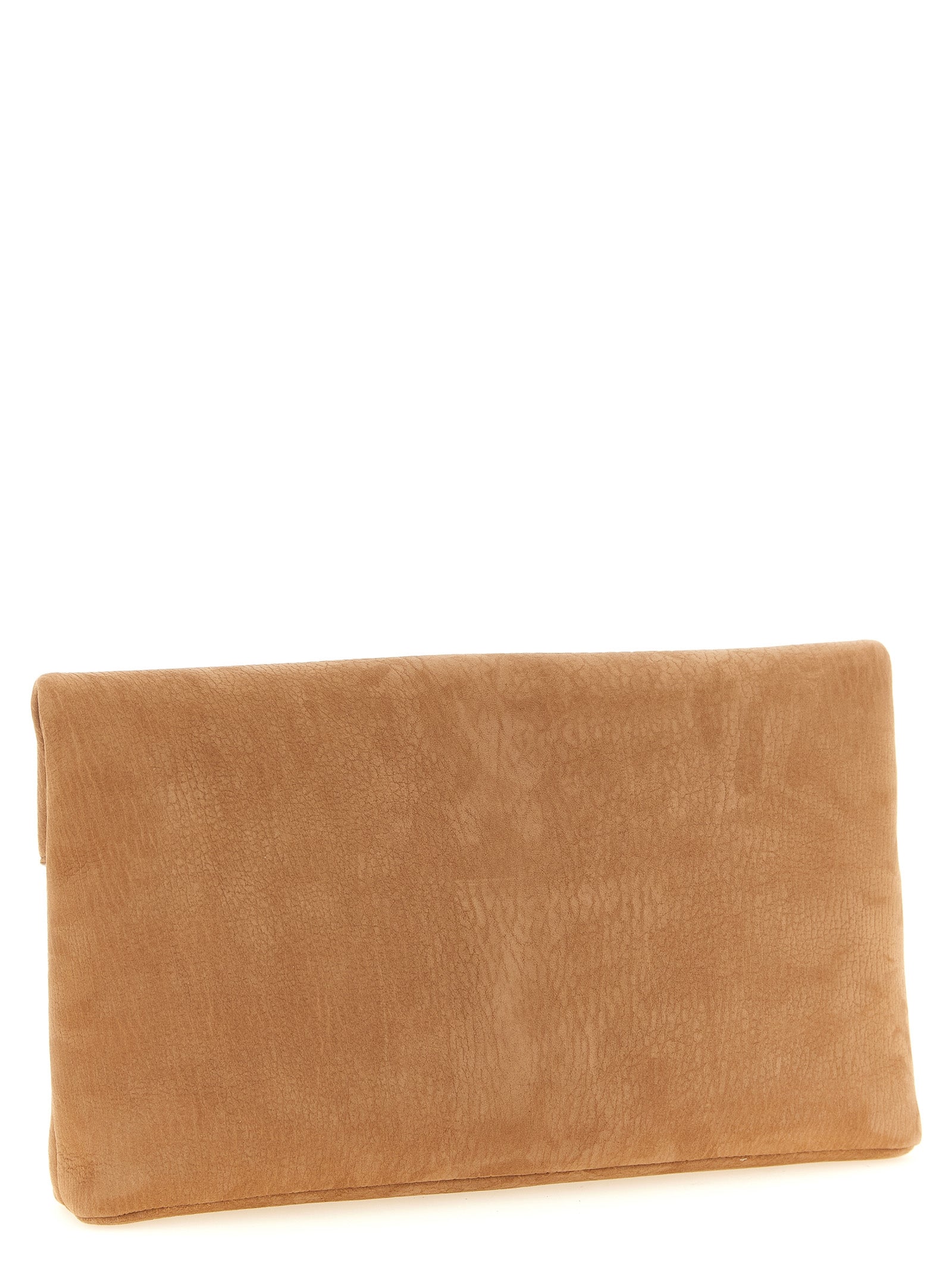Brown Lamb Leather Clutch Bag