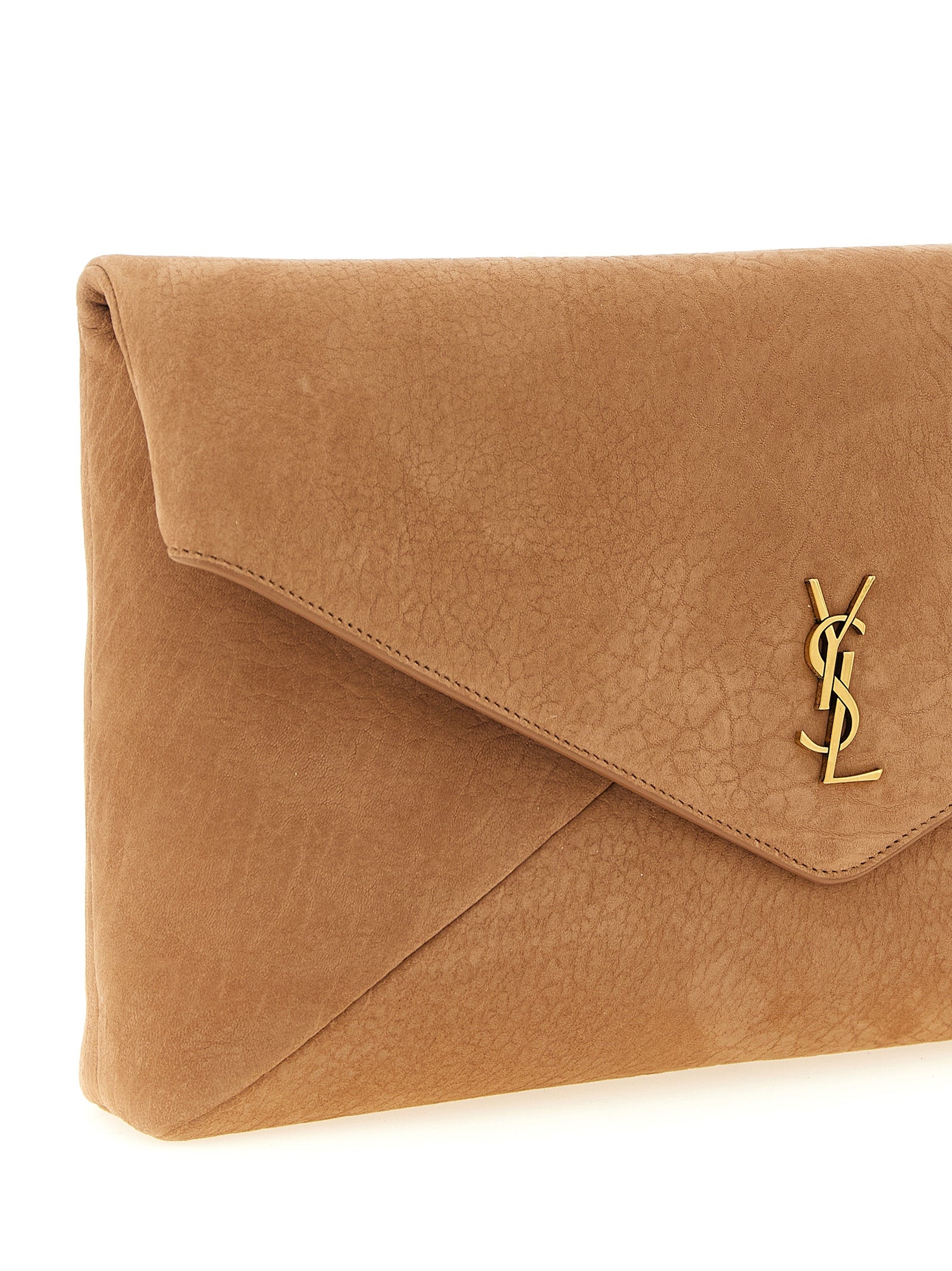 Brown Lamb Leather Clutch Bag