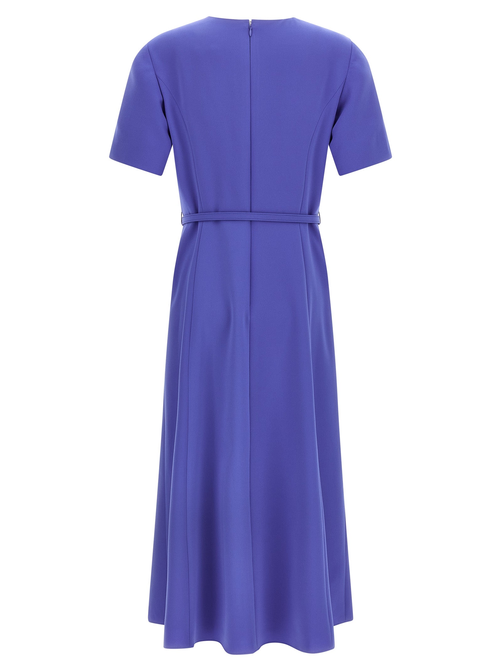 Blue Polyester Midi Dress