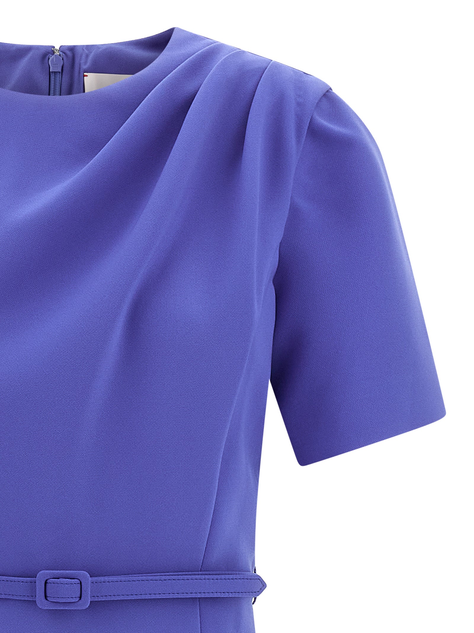 Blue Polyester Midi Dress