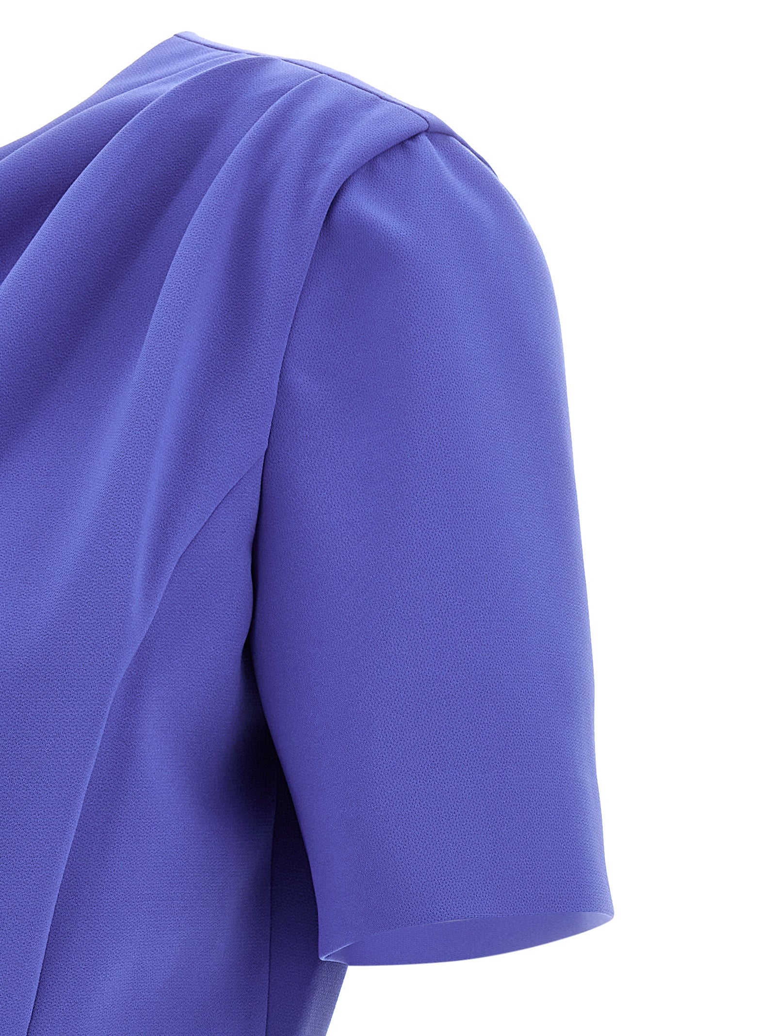 Blue Polyester Midi Dress
