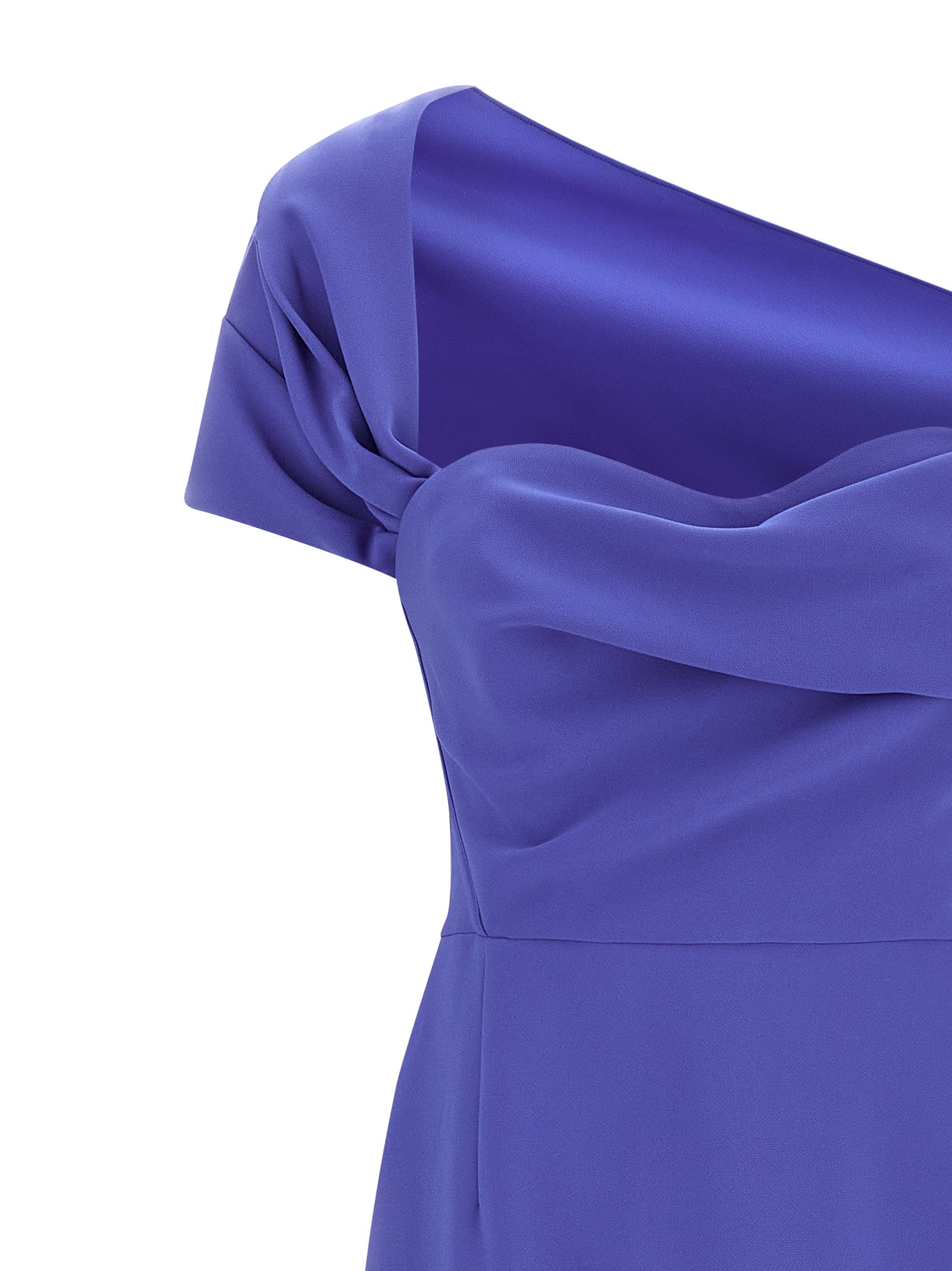 Blue Polyester Long Dress