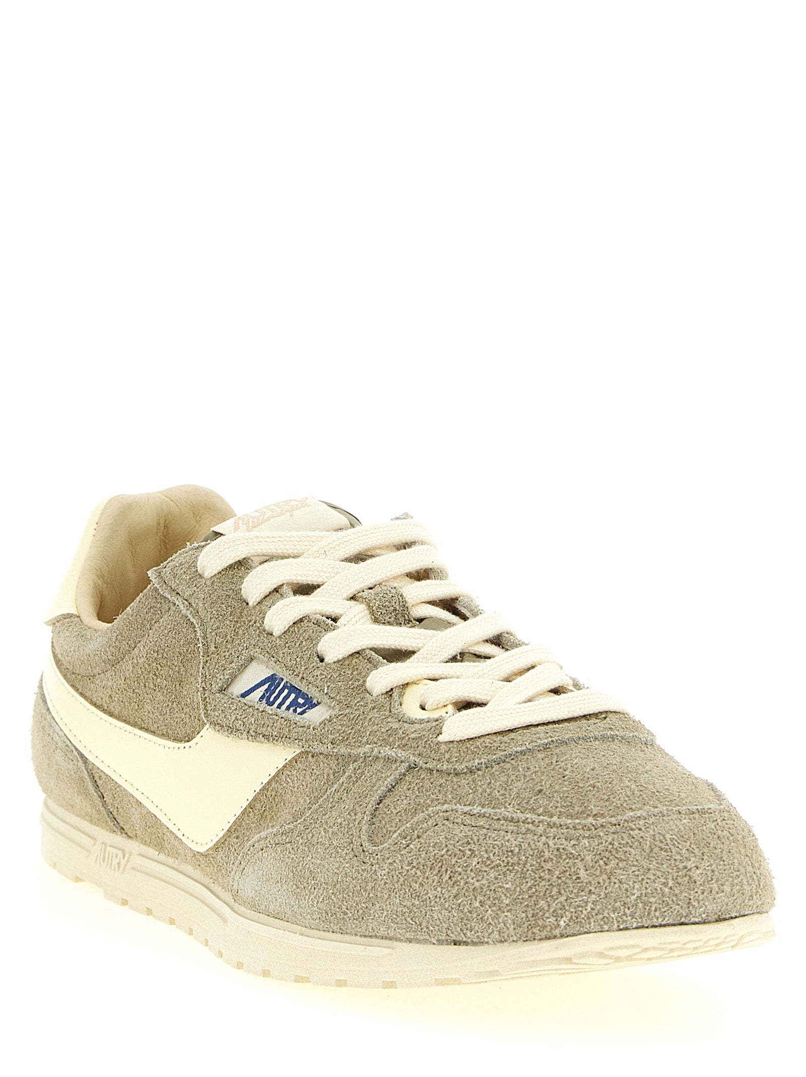 Gray Cowhide Athletic Sneakers