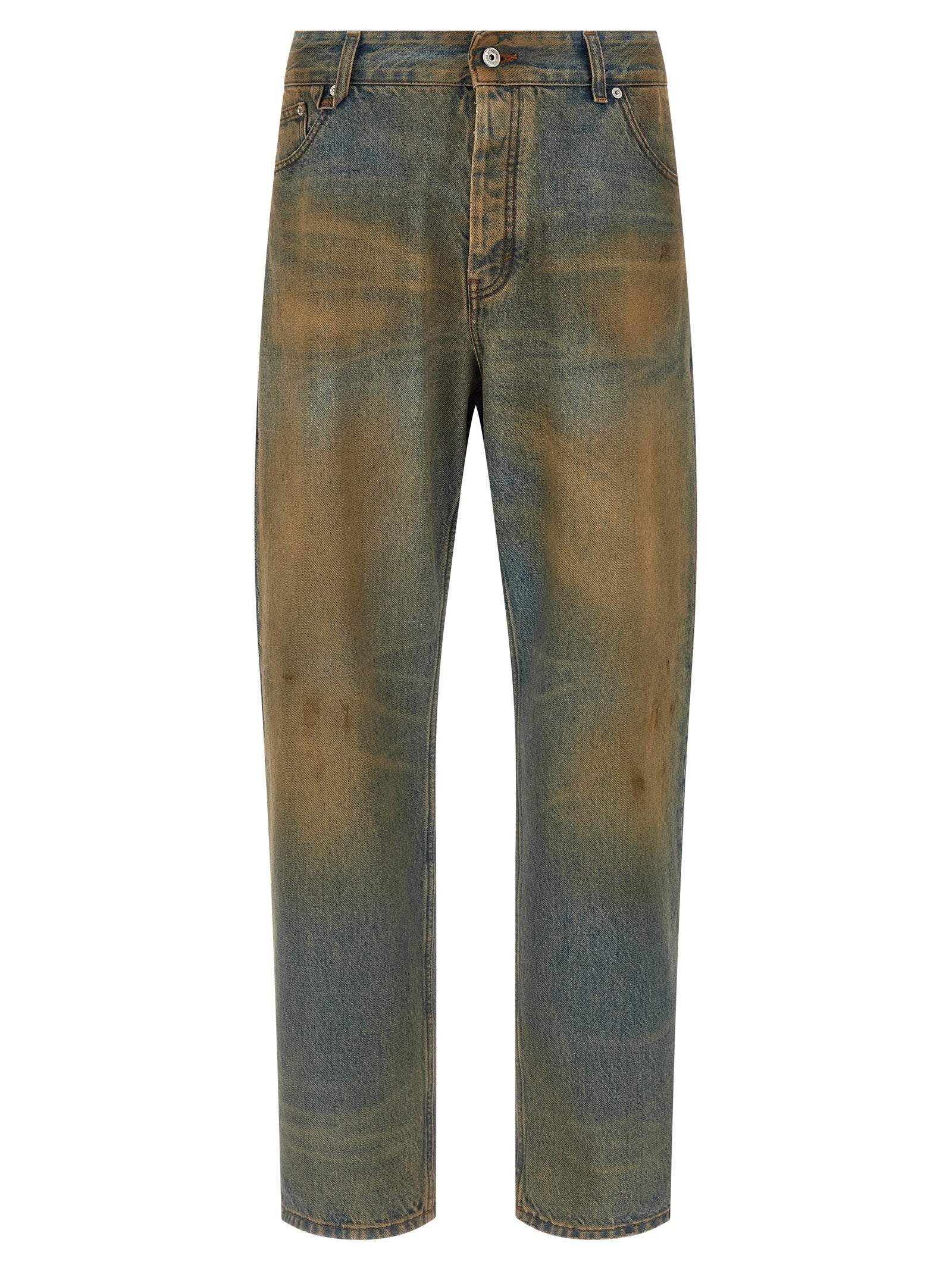 Multicolor Cotton Straight-Leg Jeans