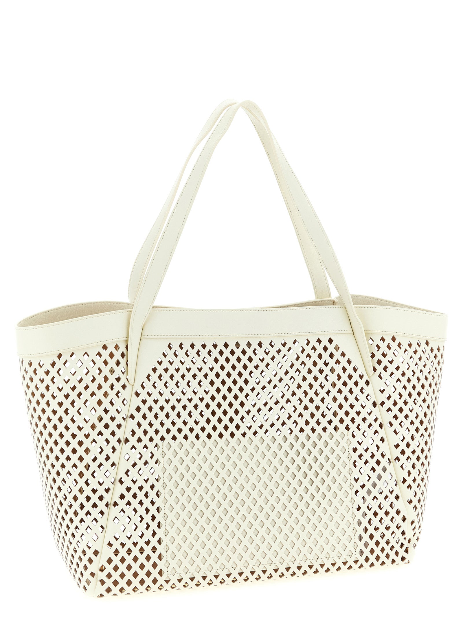 White Leather Tote Bag