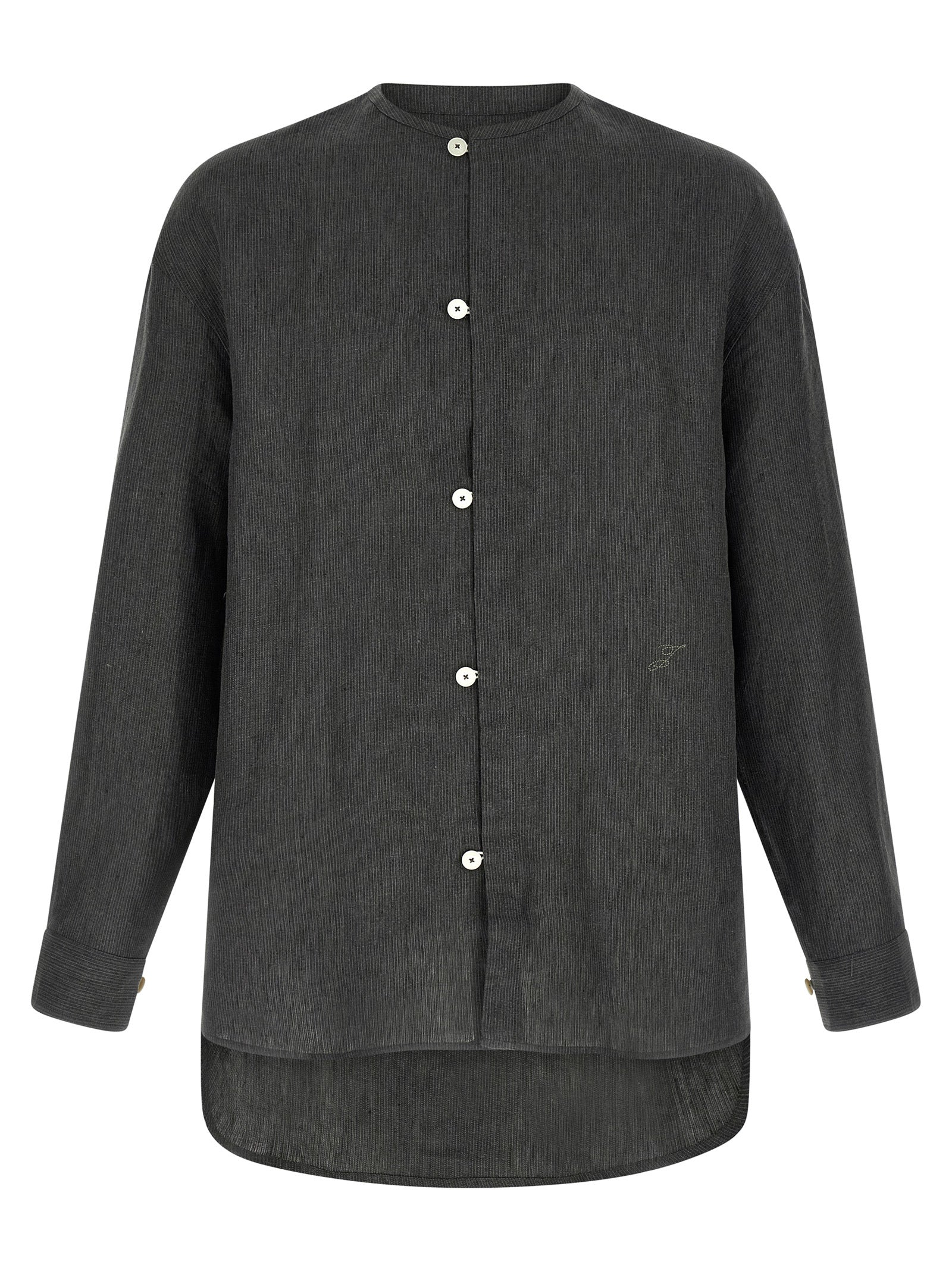 Gray Linen Blouse