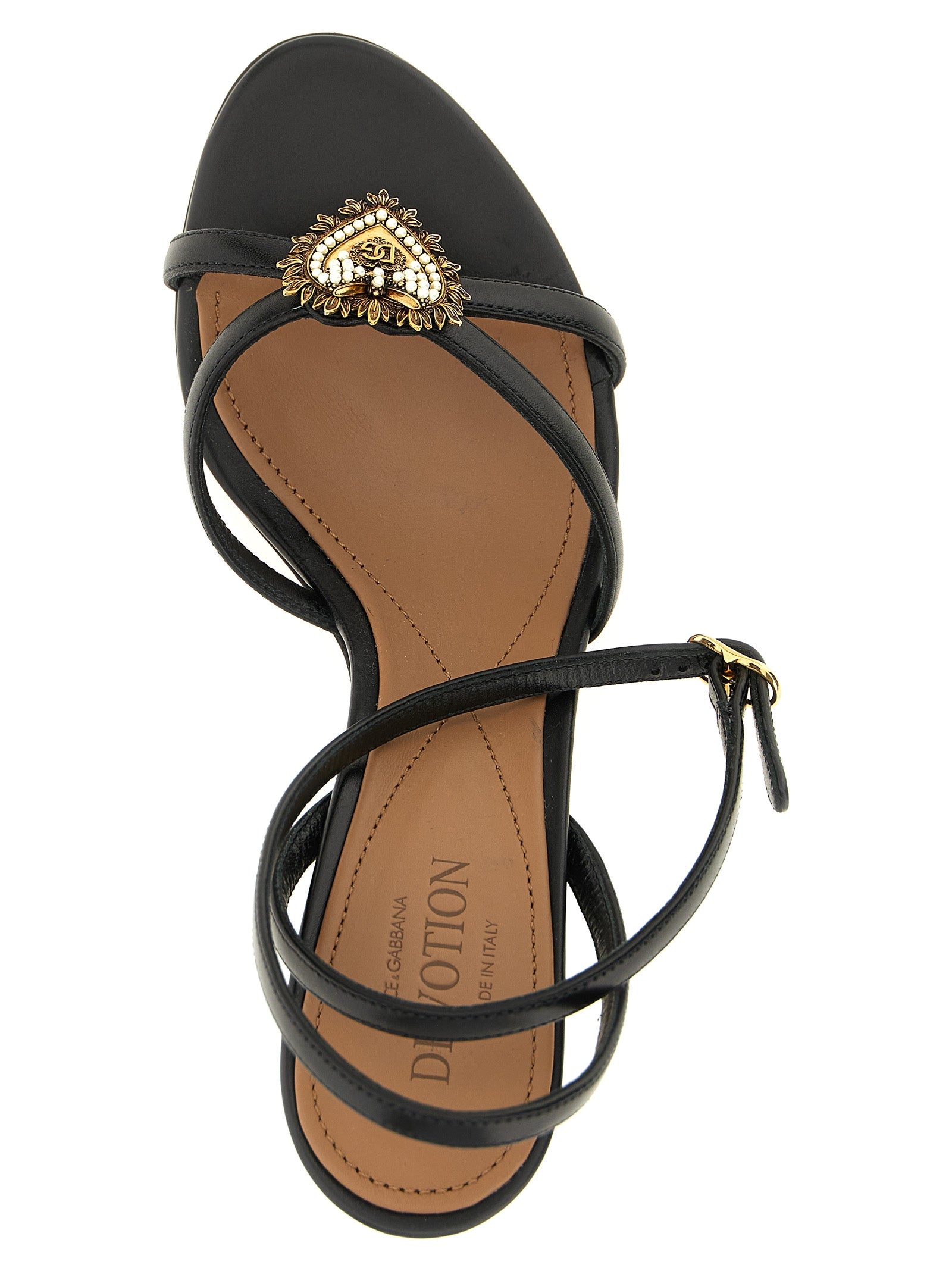 Black Calfskin Stiletto Heel Sandals
