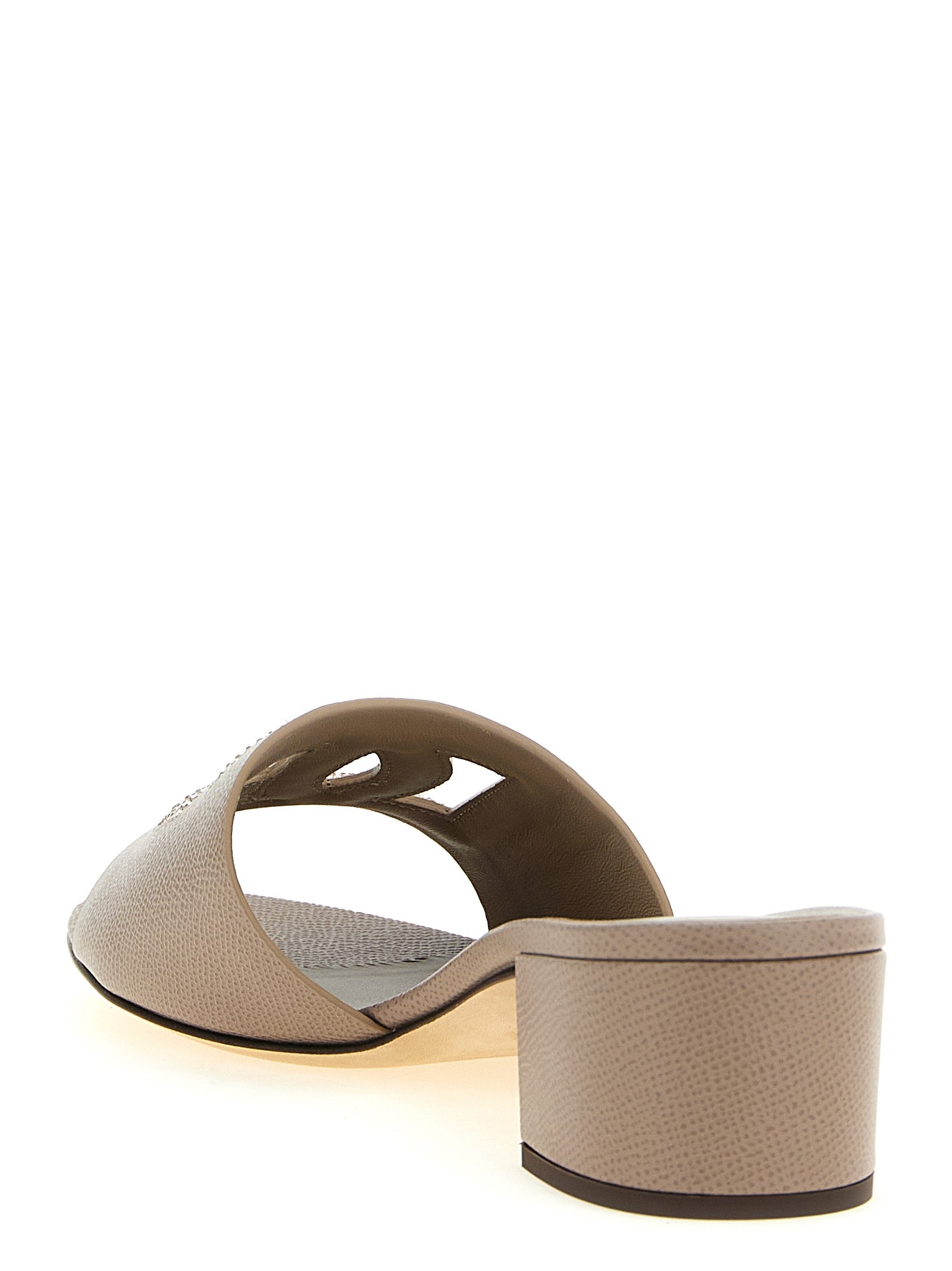 Gray Calfskin Mules