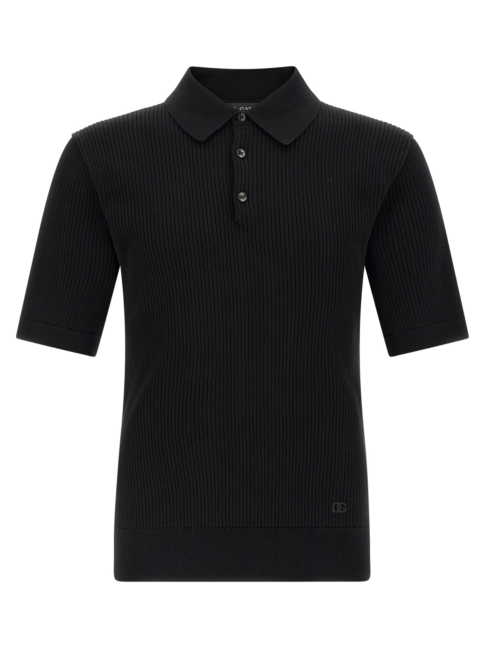 Black Cotton Polo Shirt