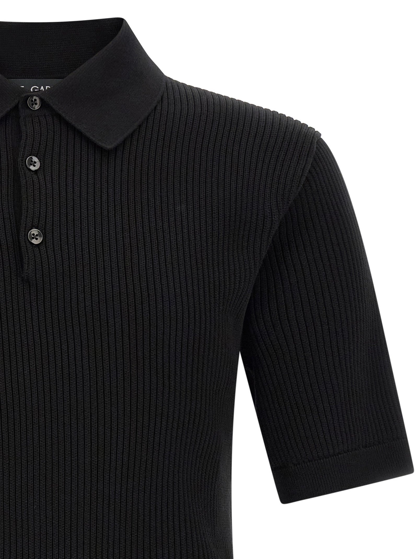 Black Cotton Polo Shirt