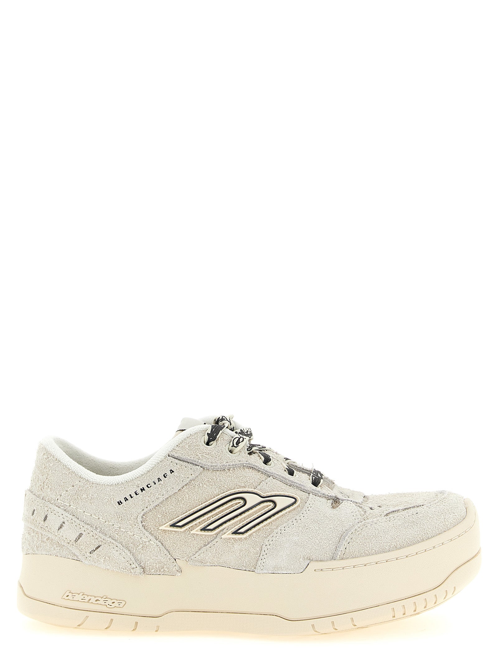 Beige Bovine Leather Platform Sneakers