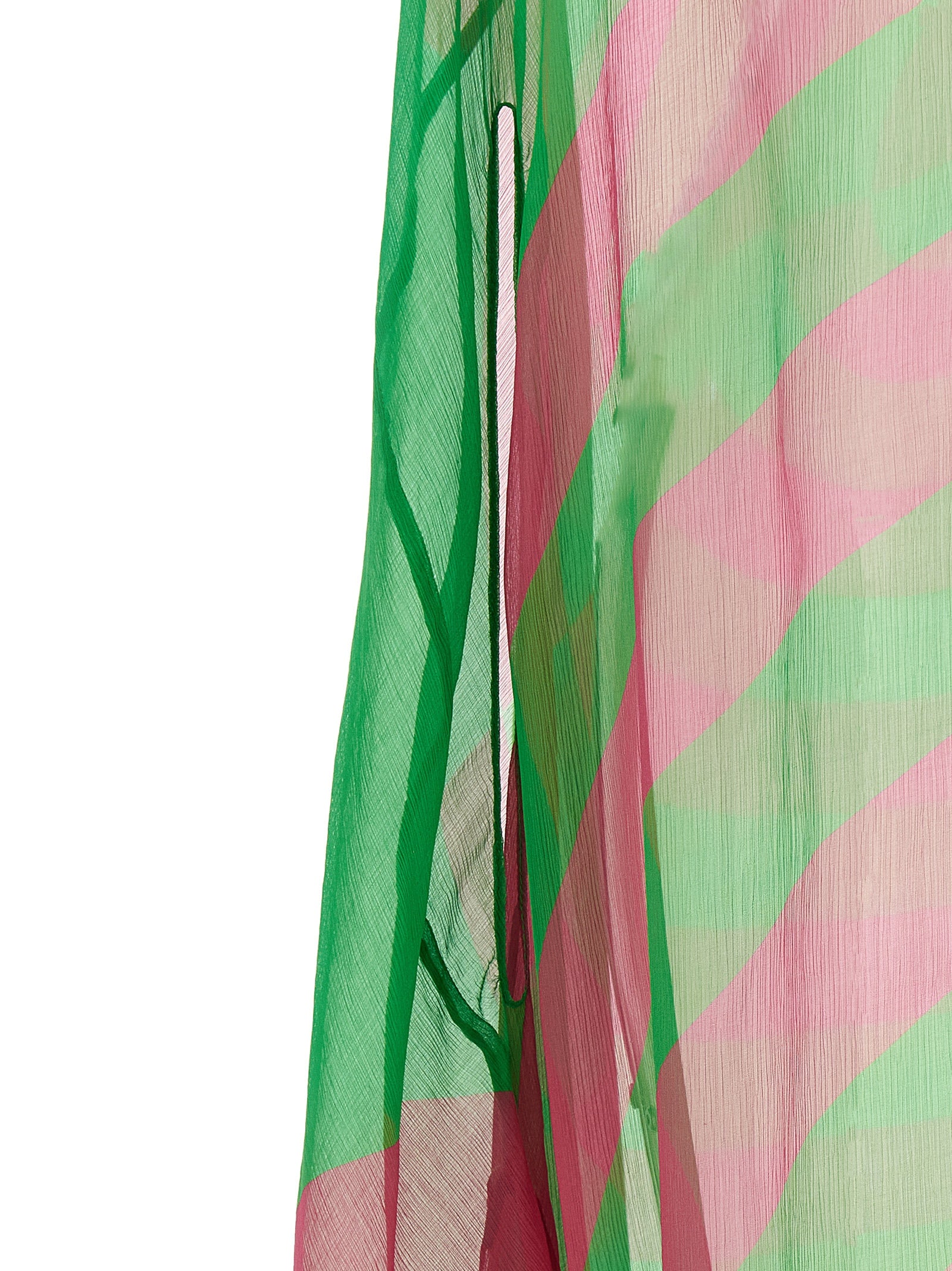 Bicolor Silk Midi Dress
