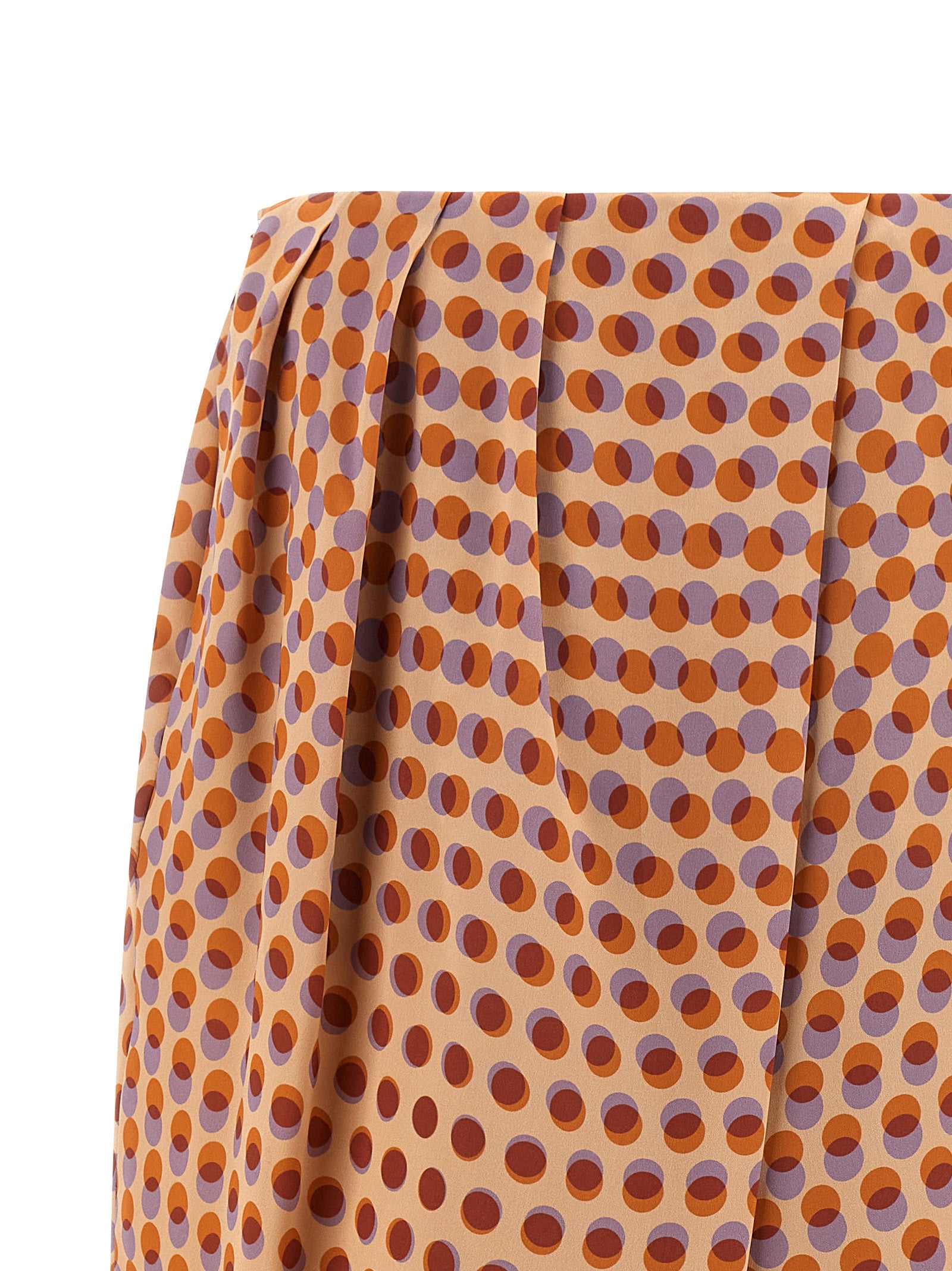 Multicolor Silk Midi Skirt