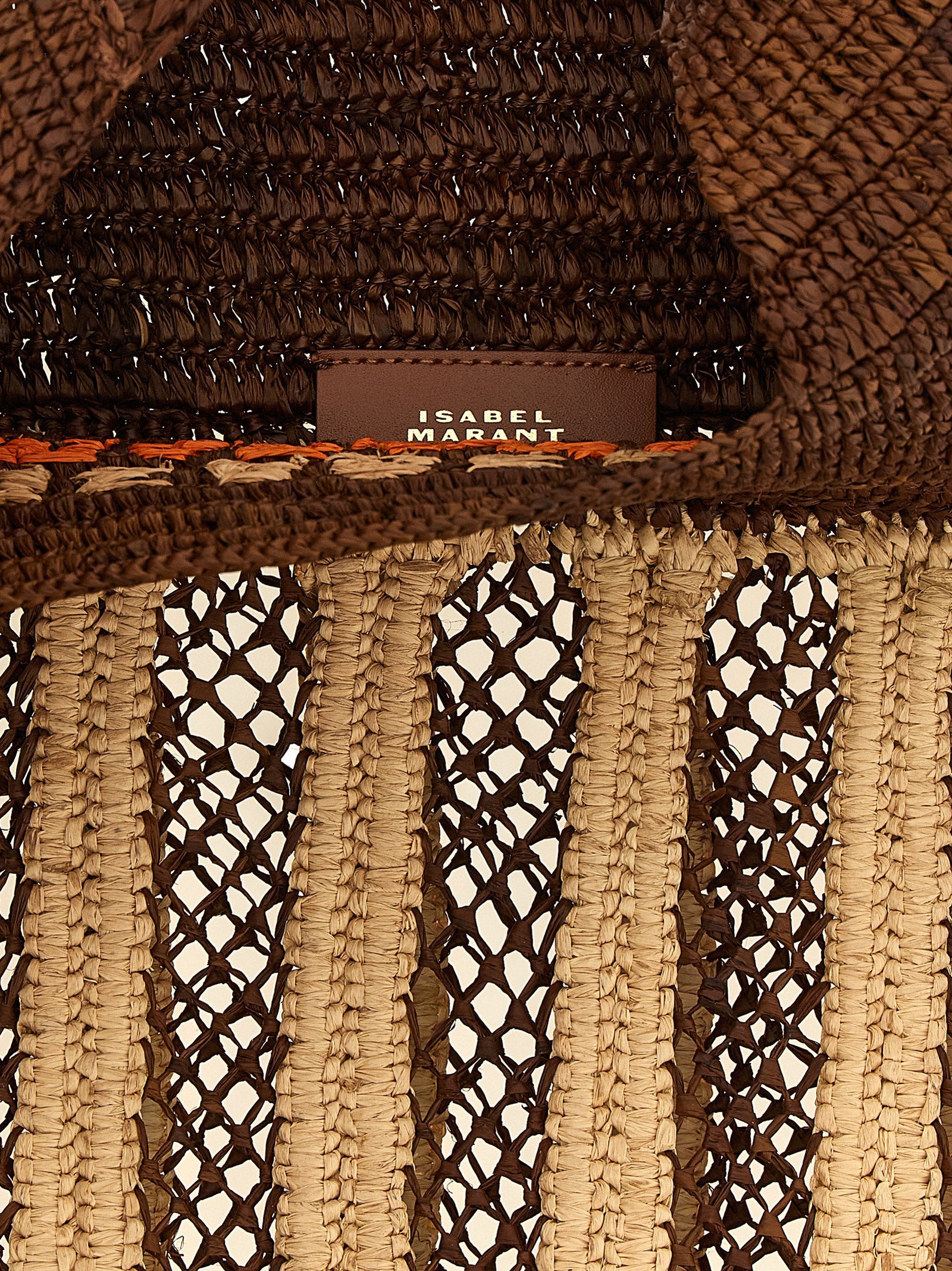 Brown Raffia Shoulder Bag