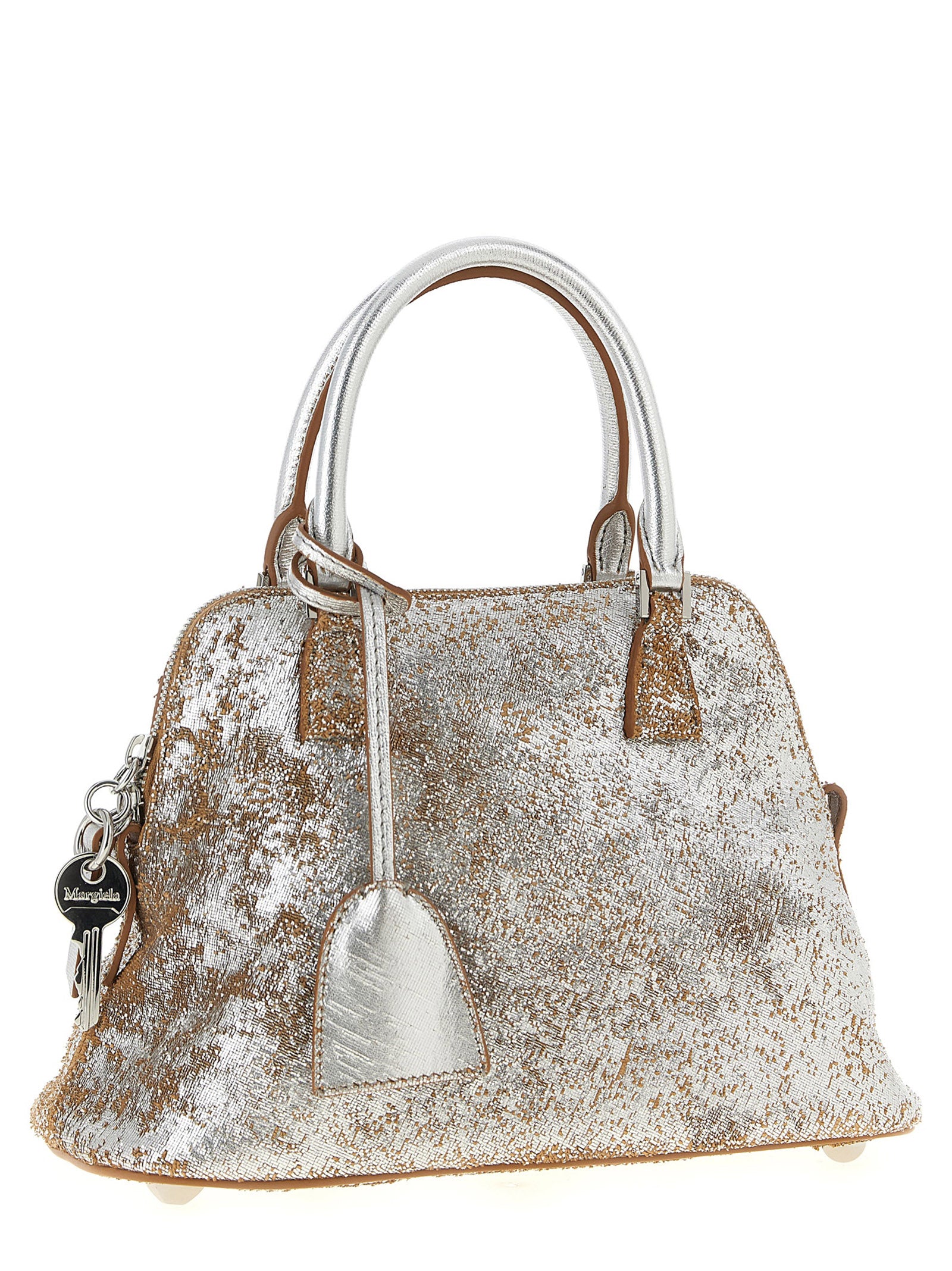 Silver Lambskin Handbag