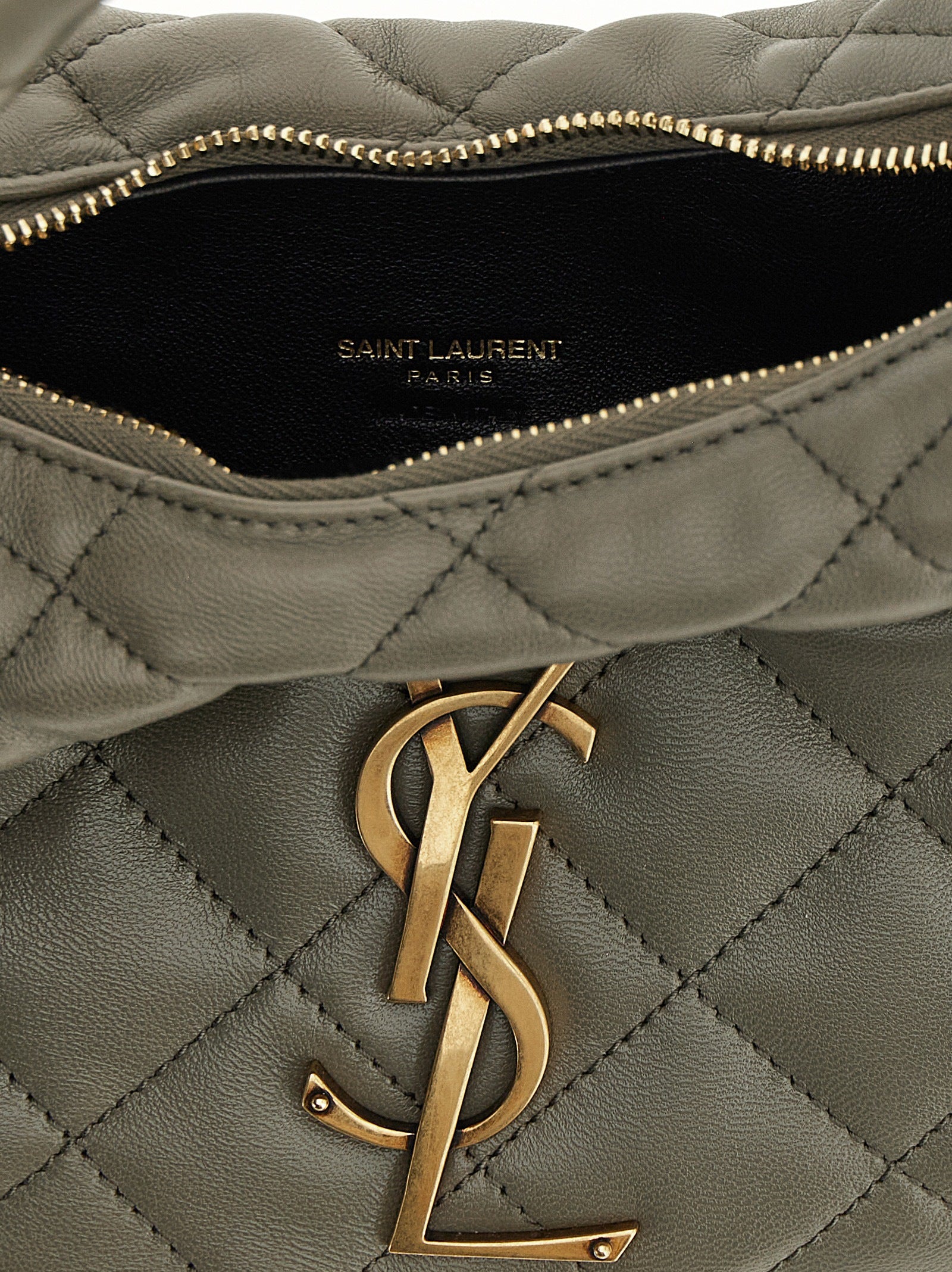 Gray Lamb Leather Handbag