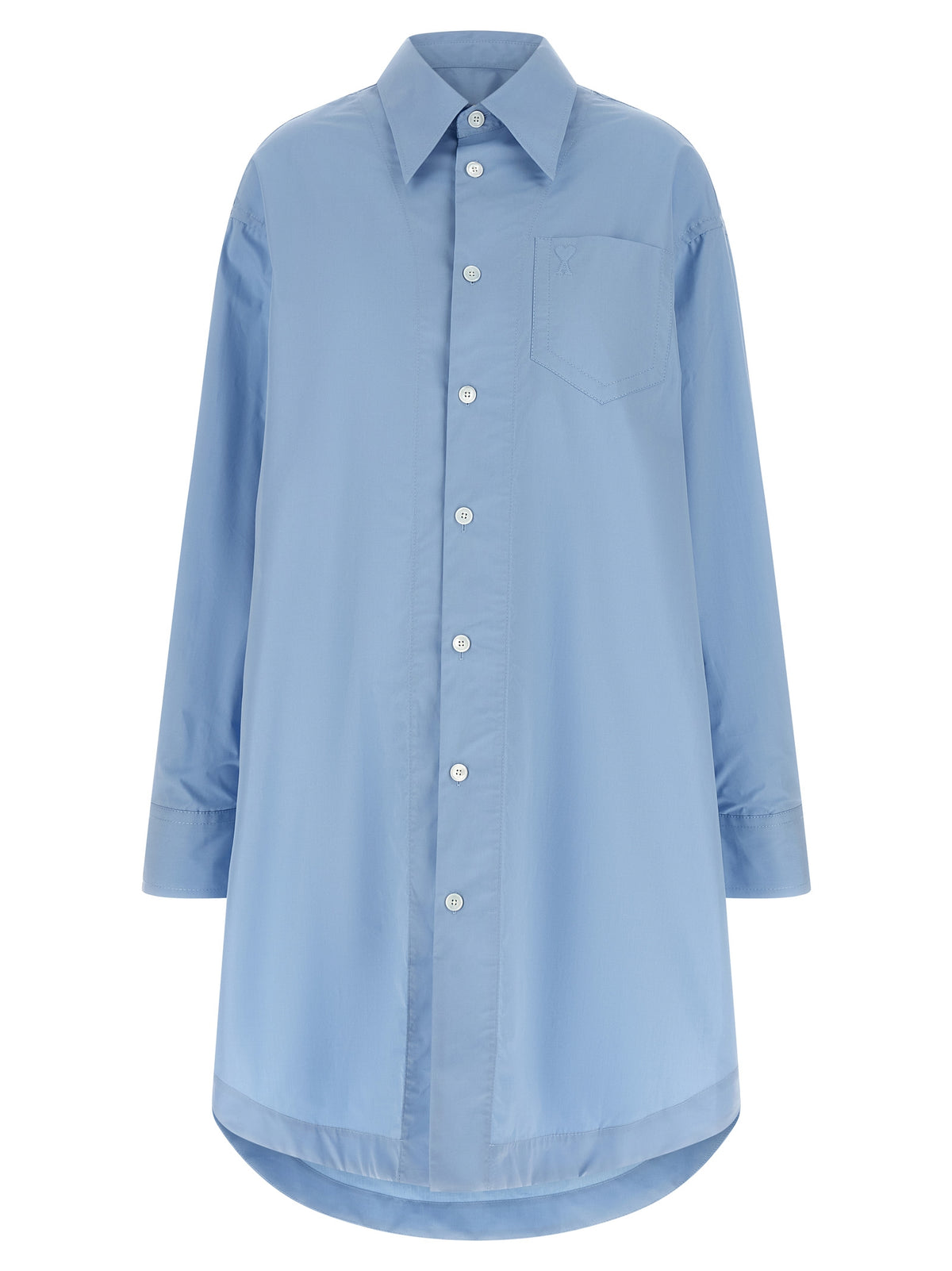 Blue Cotton Midi Dress