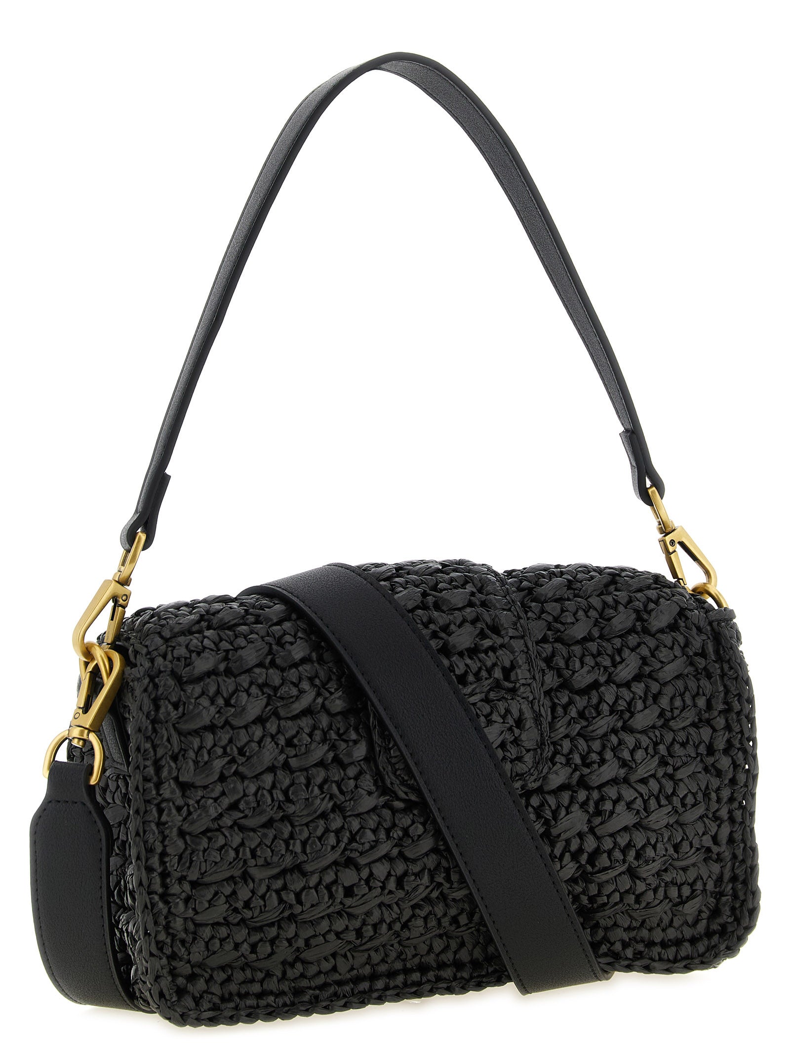 Black Polypropylene Crossbody Bag