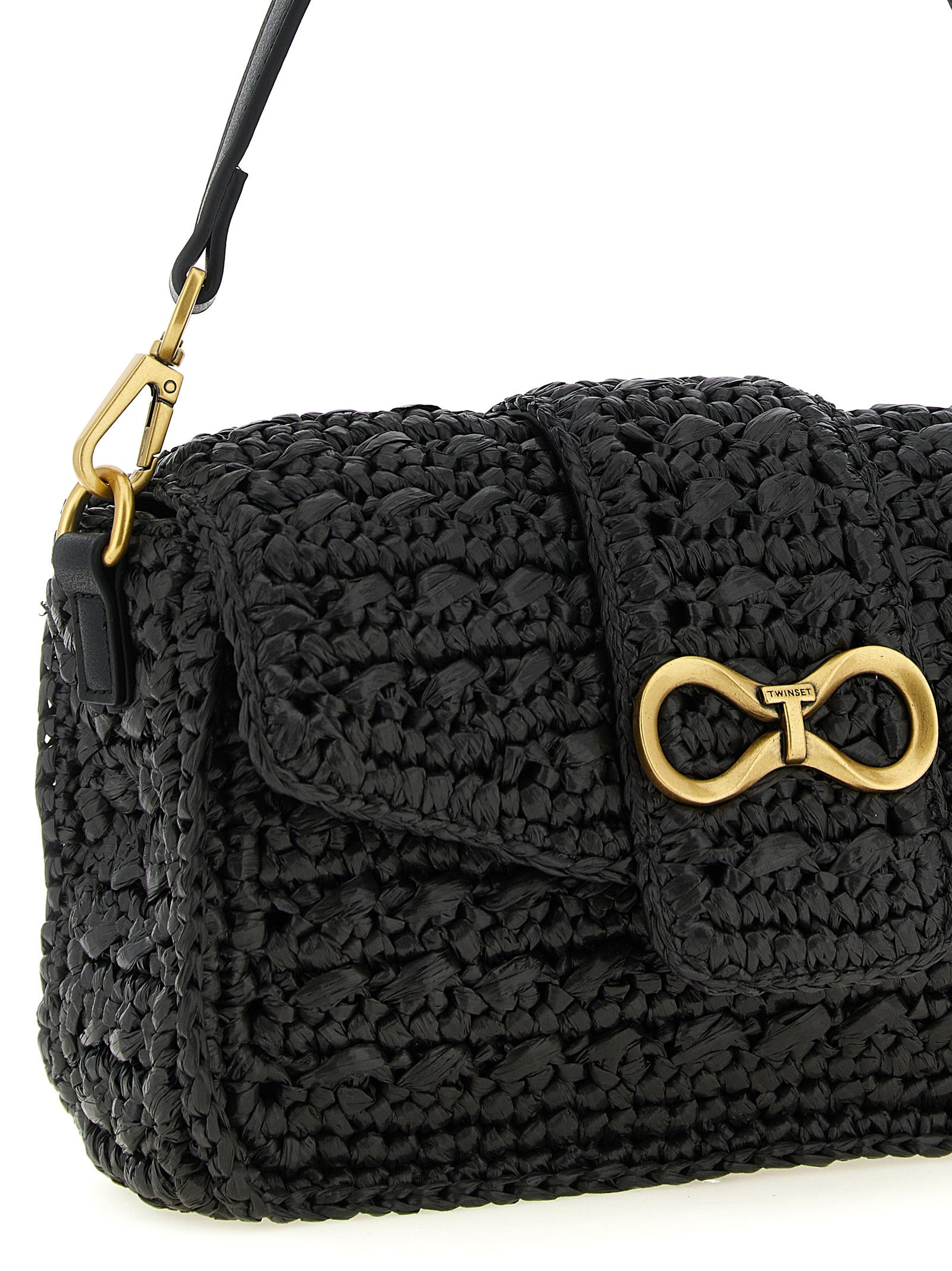 Black Polypropylene Crossbody Bag