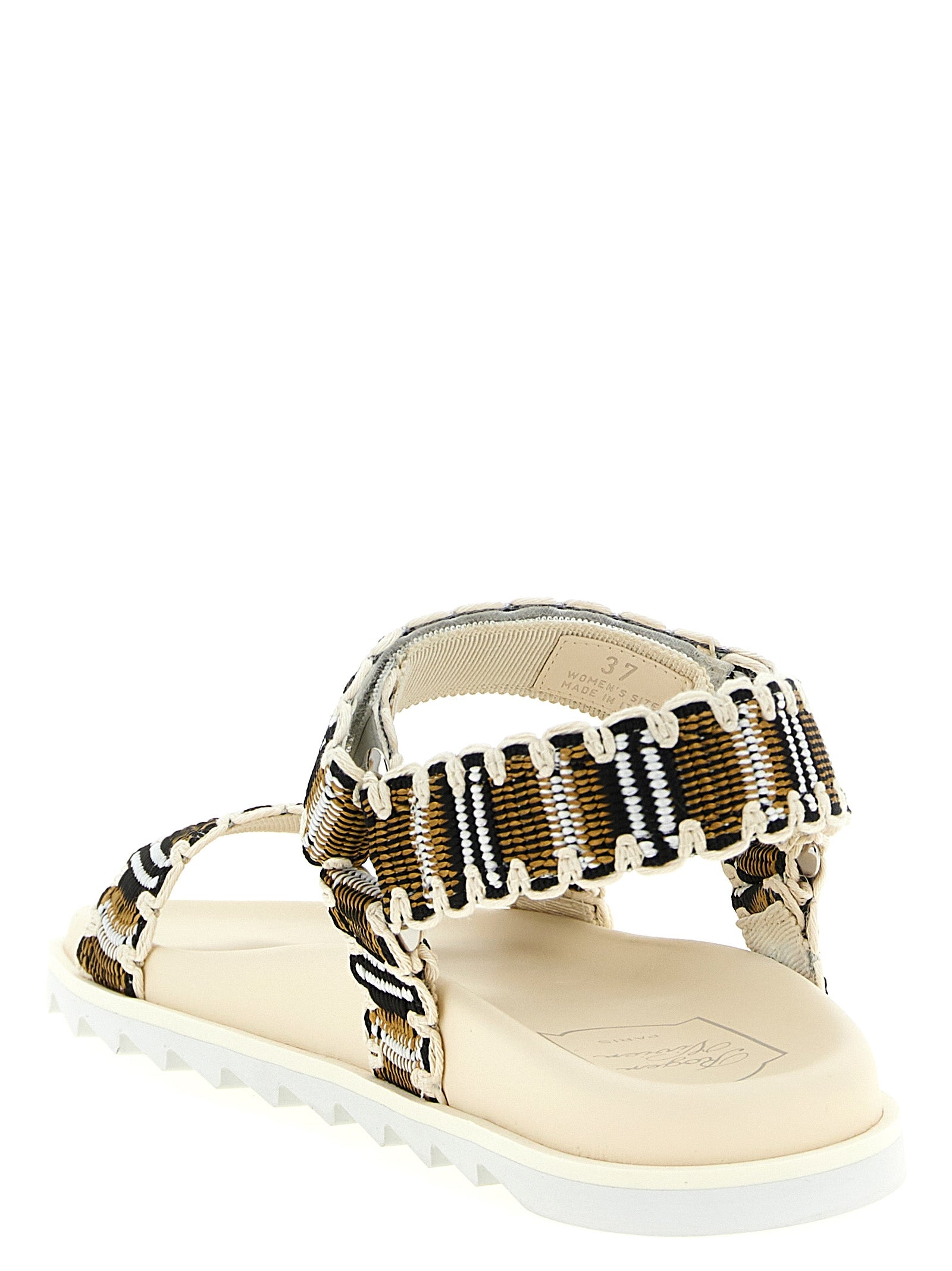 Multicolor Polyester Flat Sandals