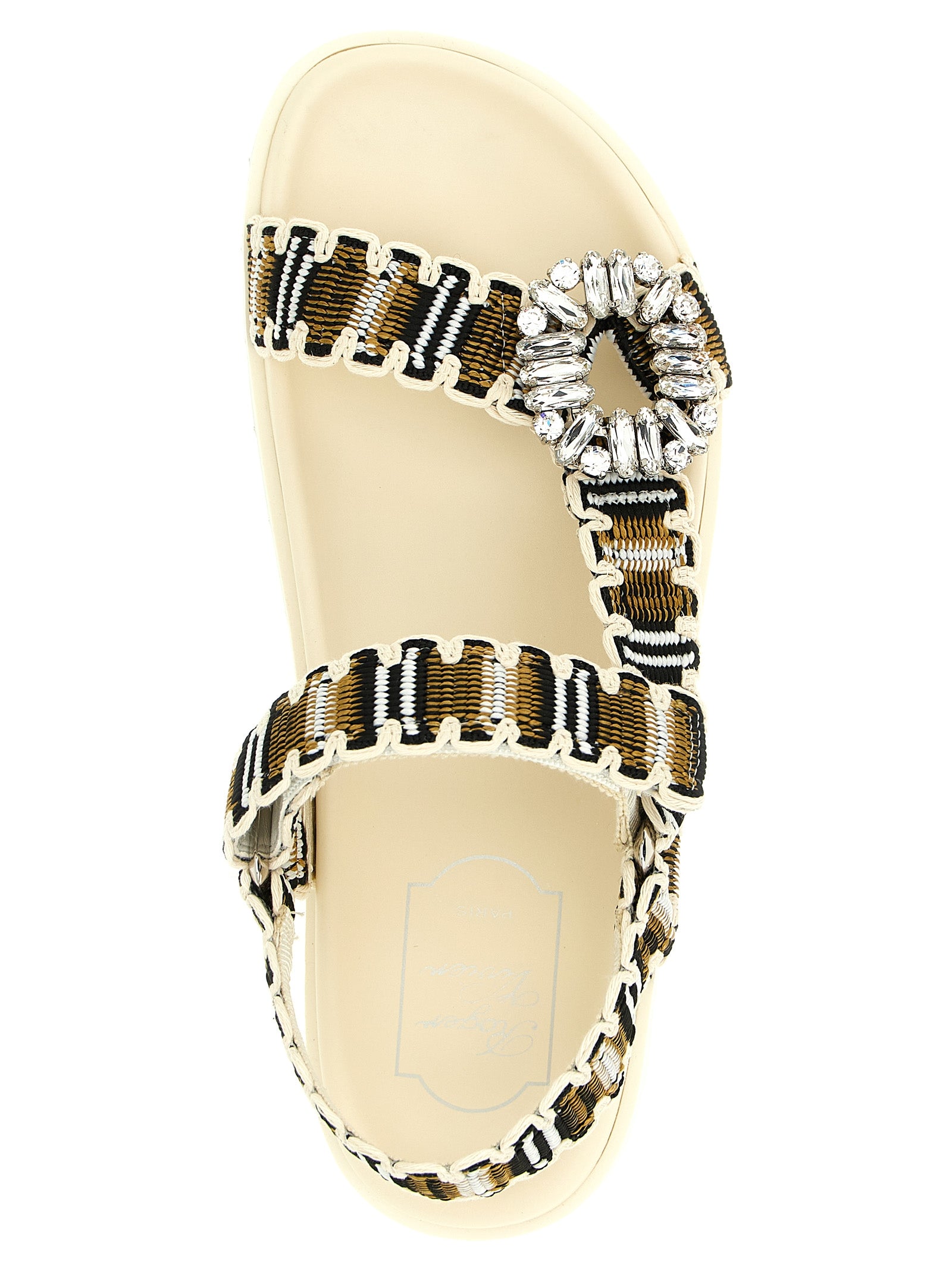 Multicolor Polyester Flat Sandals