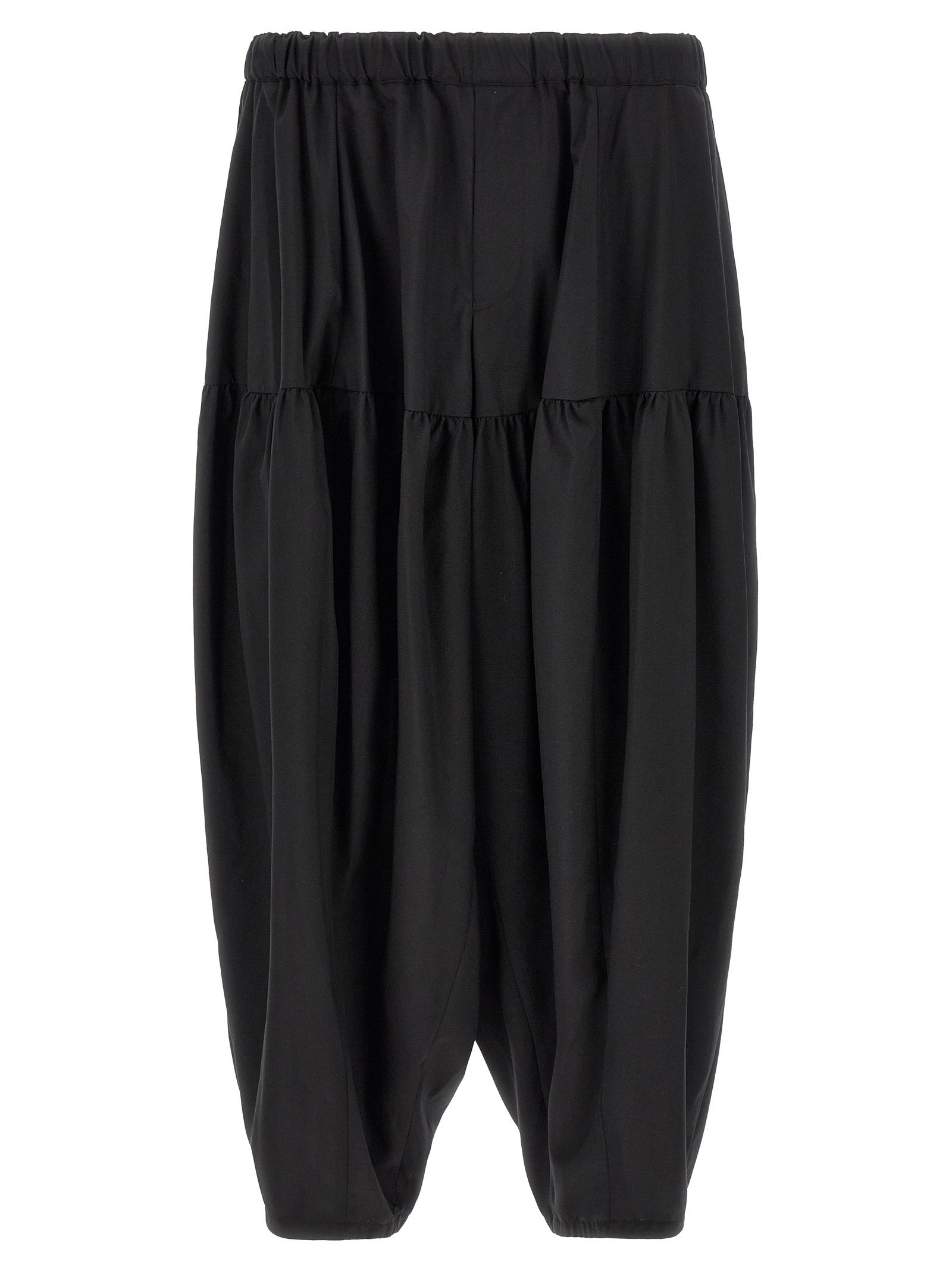 Black Polyester Casual Pants