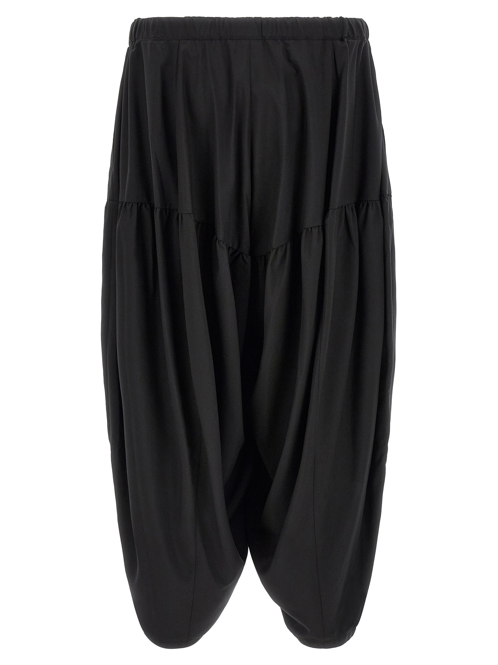 Black Polyester Casual Pants