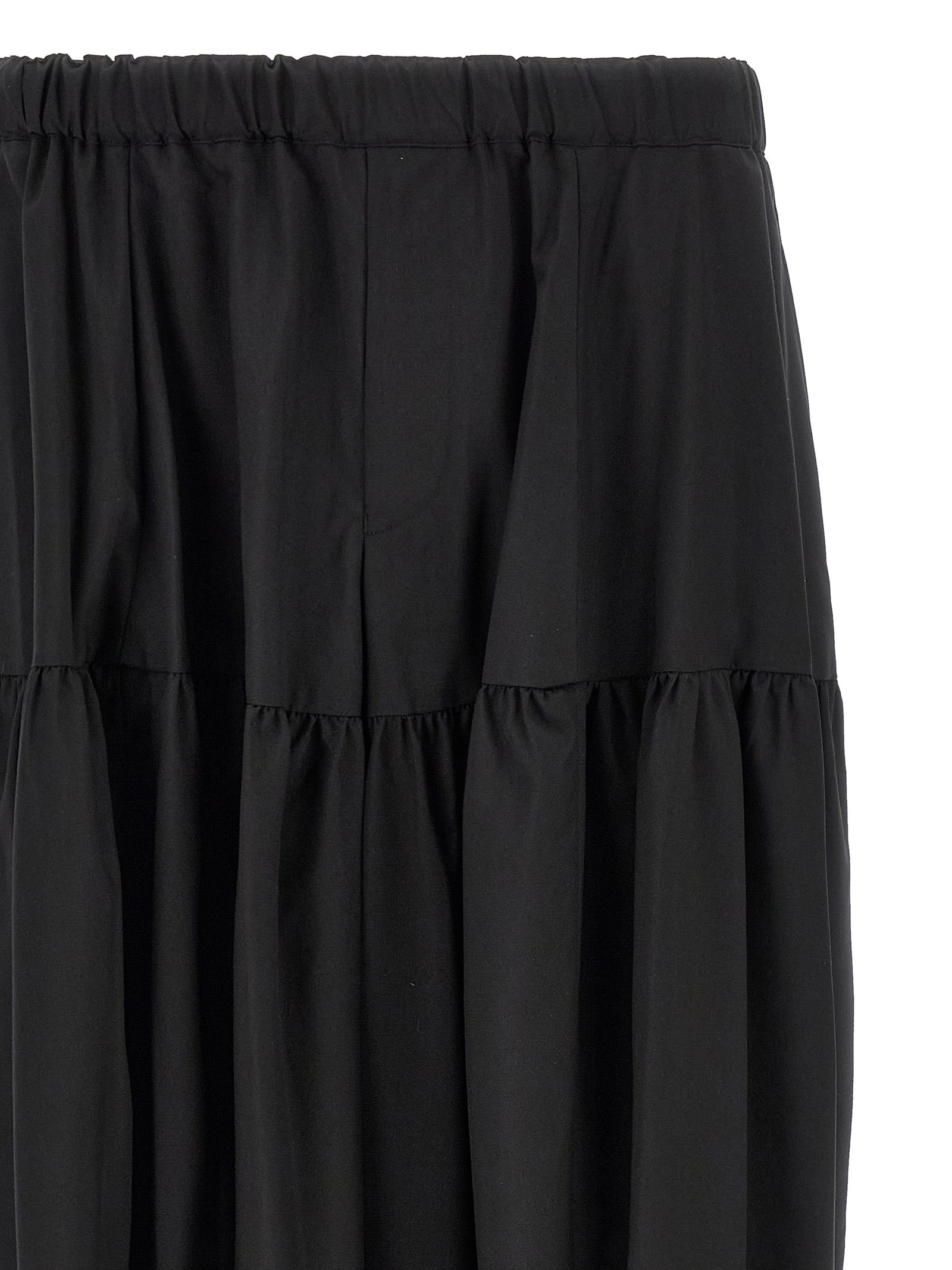 Black Polyester Casual Pants