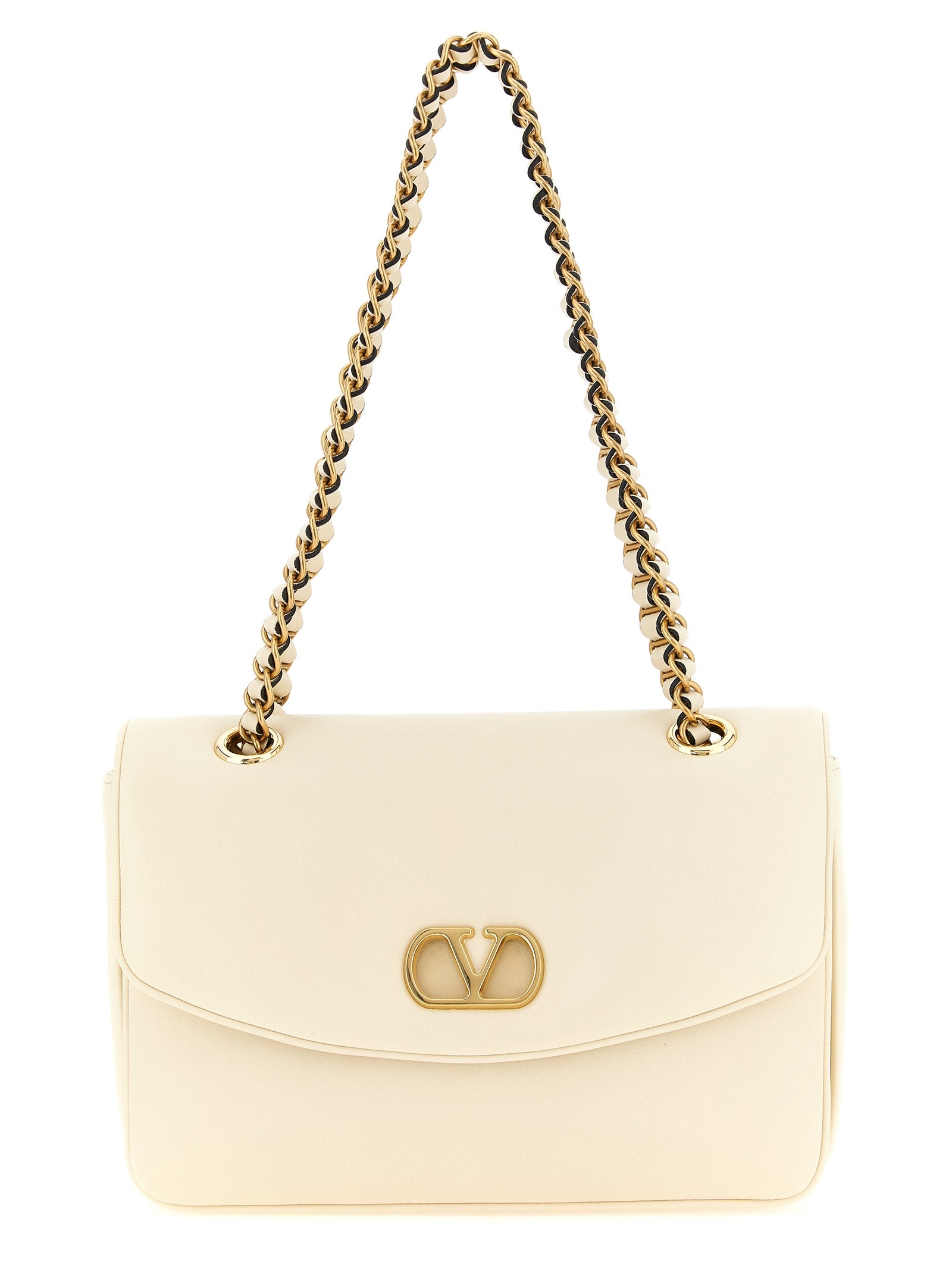 White Lamb Leather Shoulder Bag