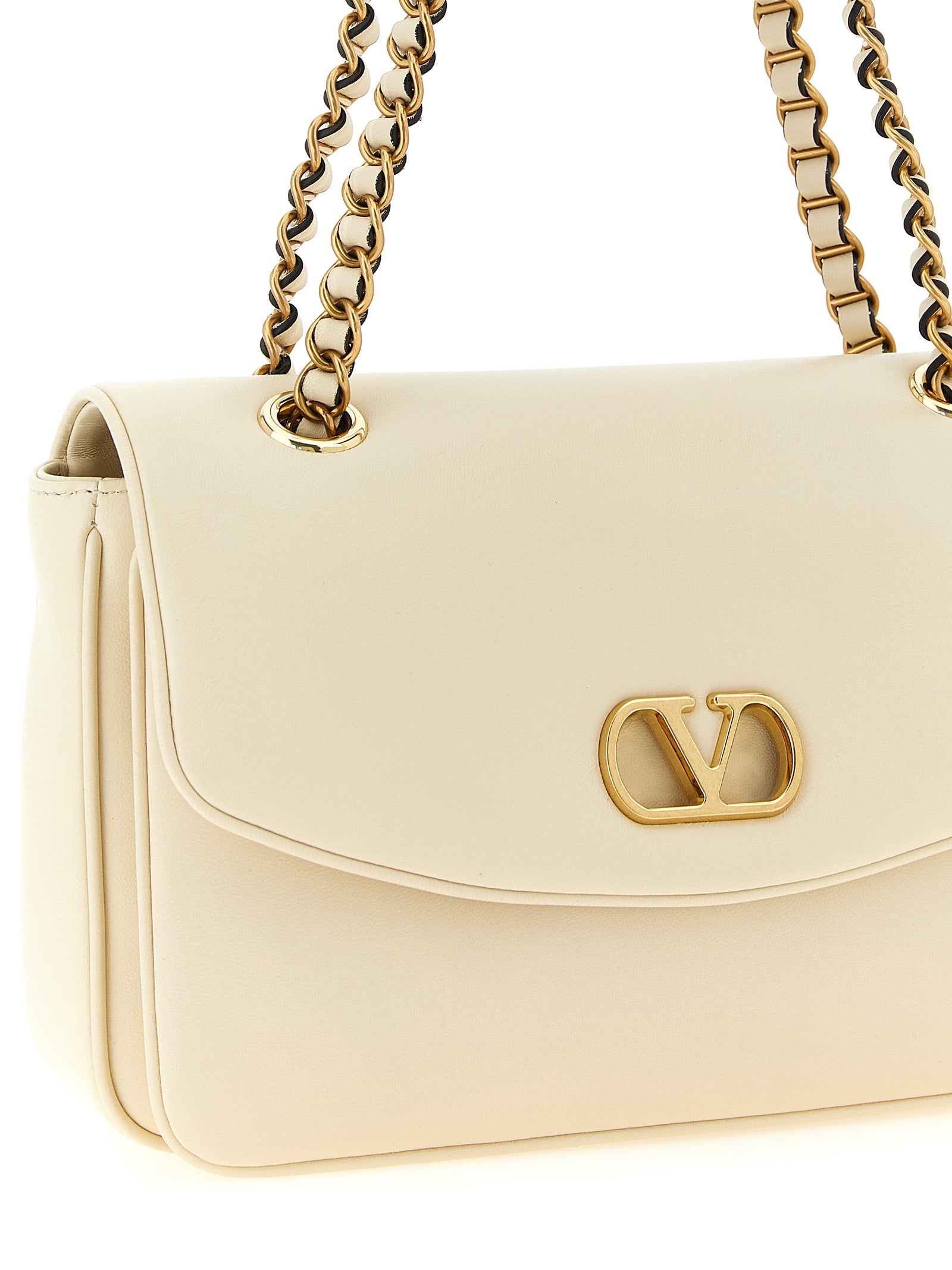 White Lamb Leather Shoulder Bag