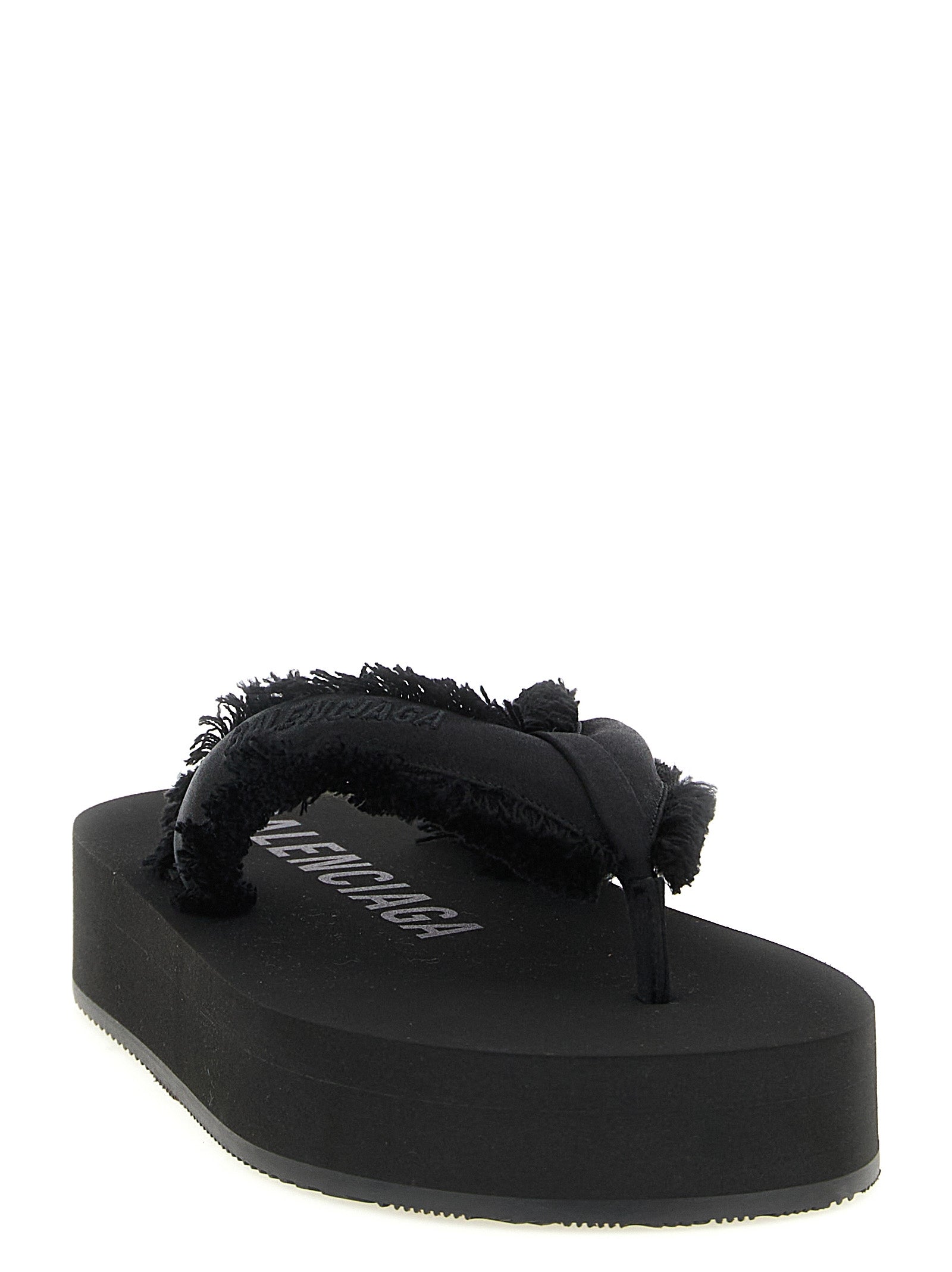 Black Viscose Slides