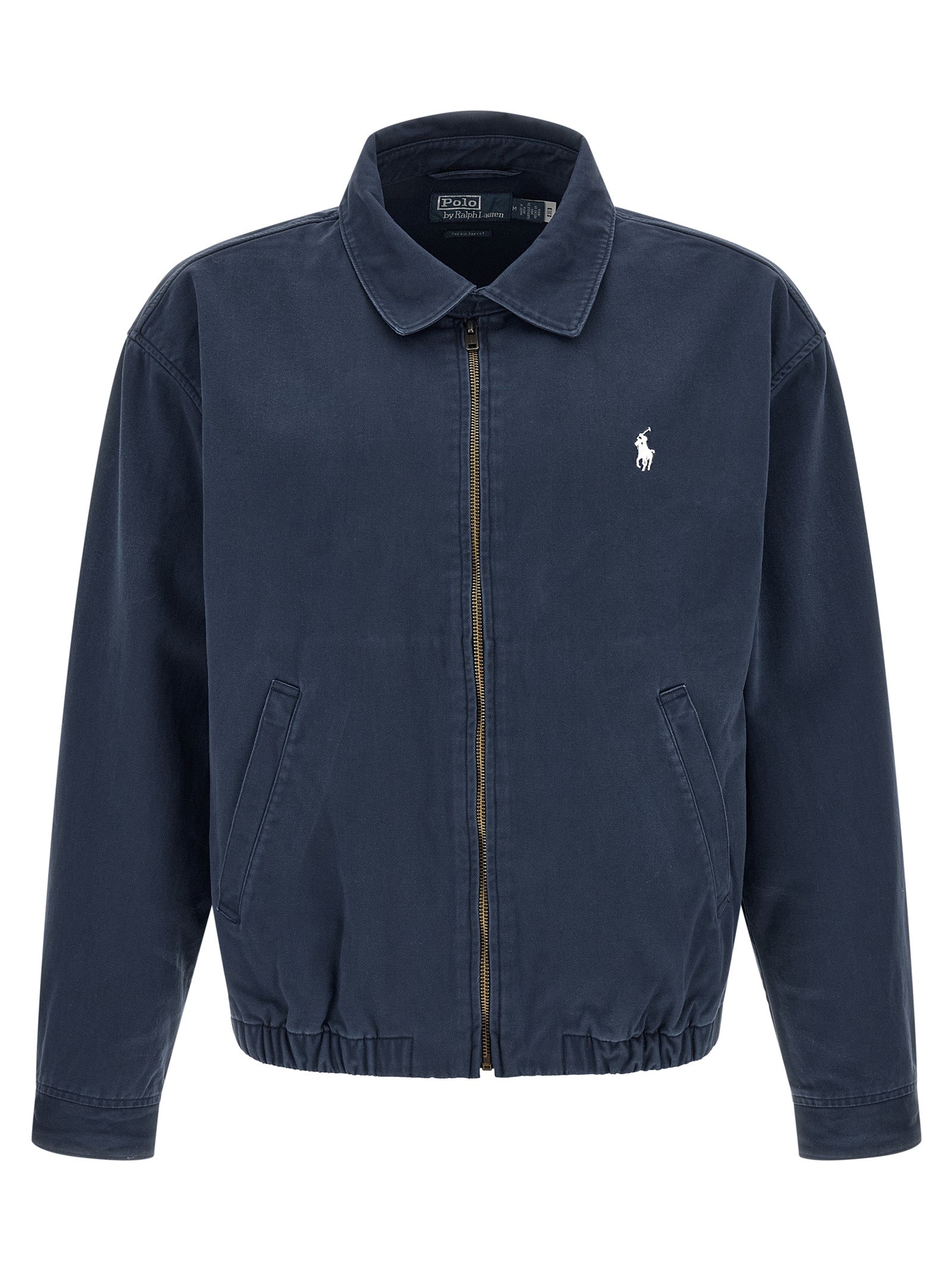 Blue Cotton Full-Length Jacket