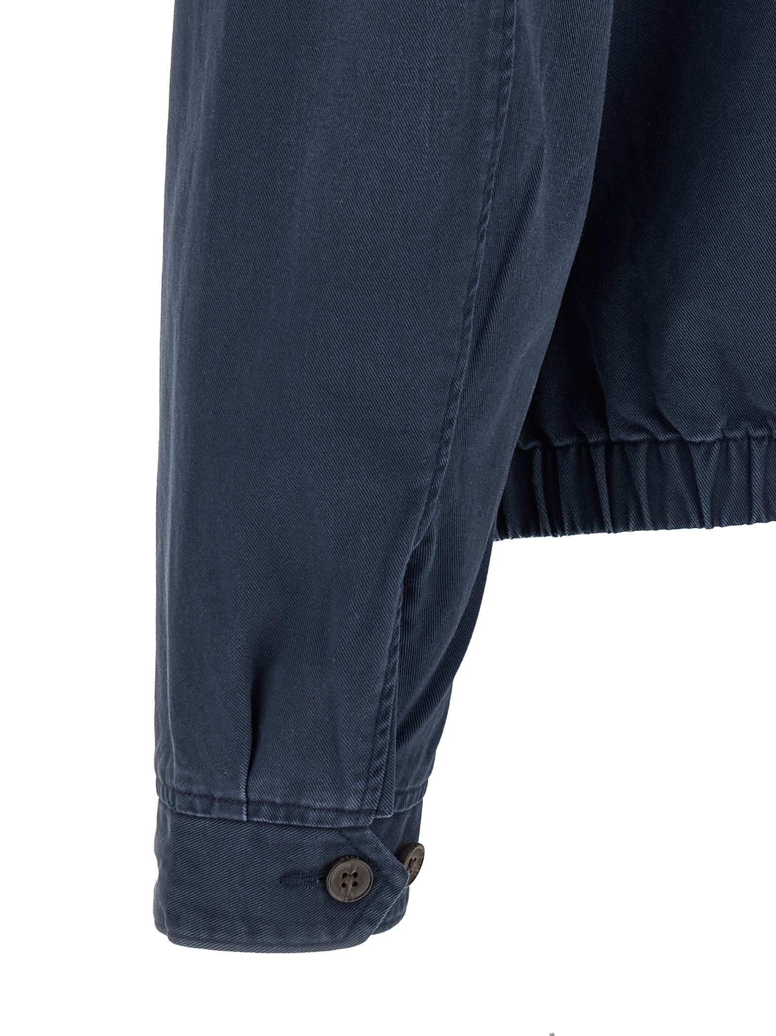 Blue Cotton Full-Length Jacket