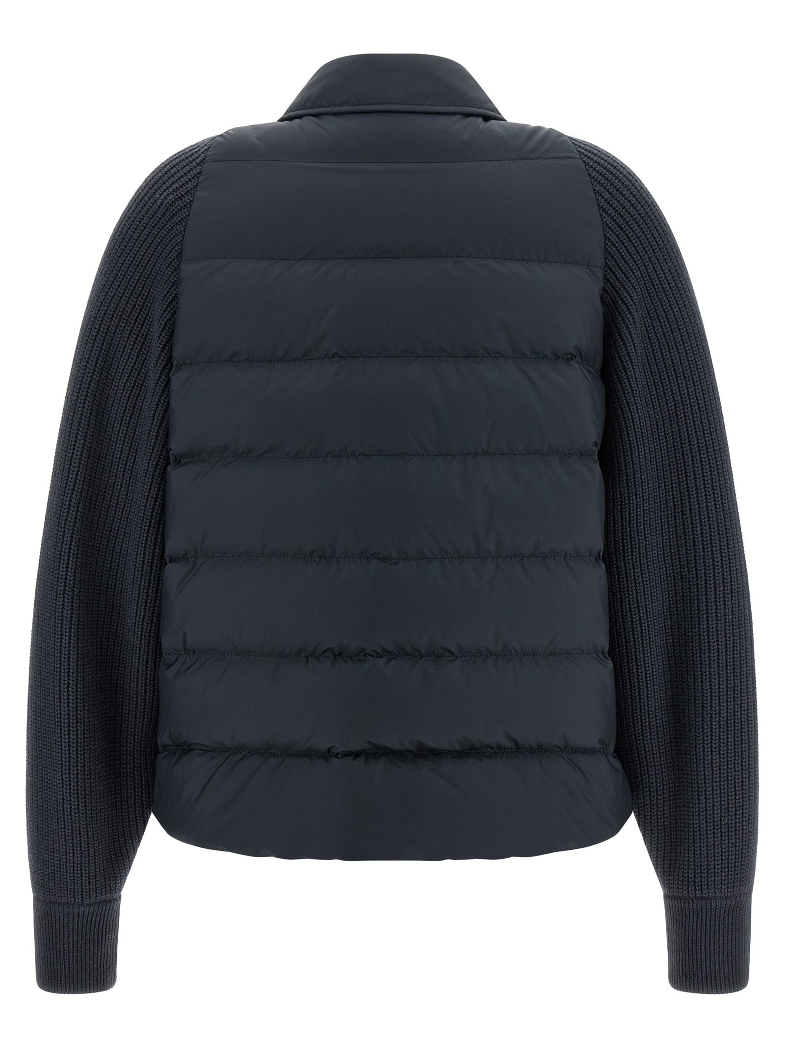 Blue Polyester Full-Length Jacket