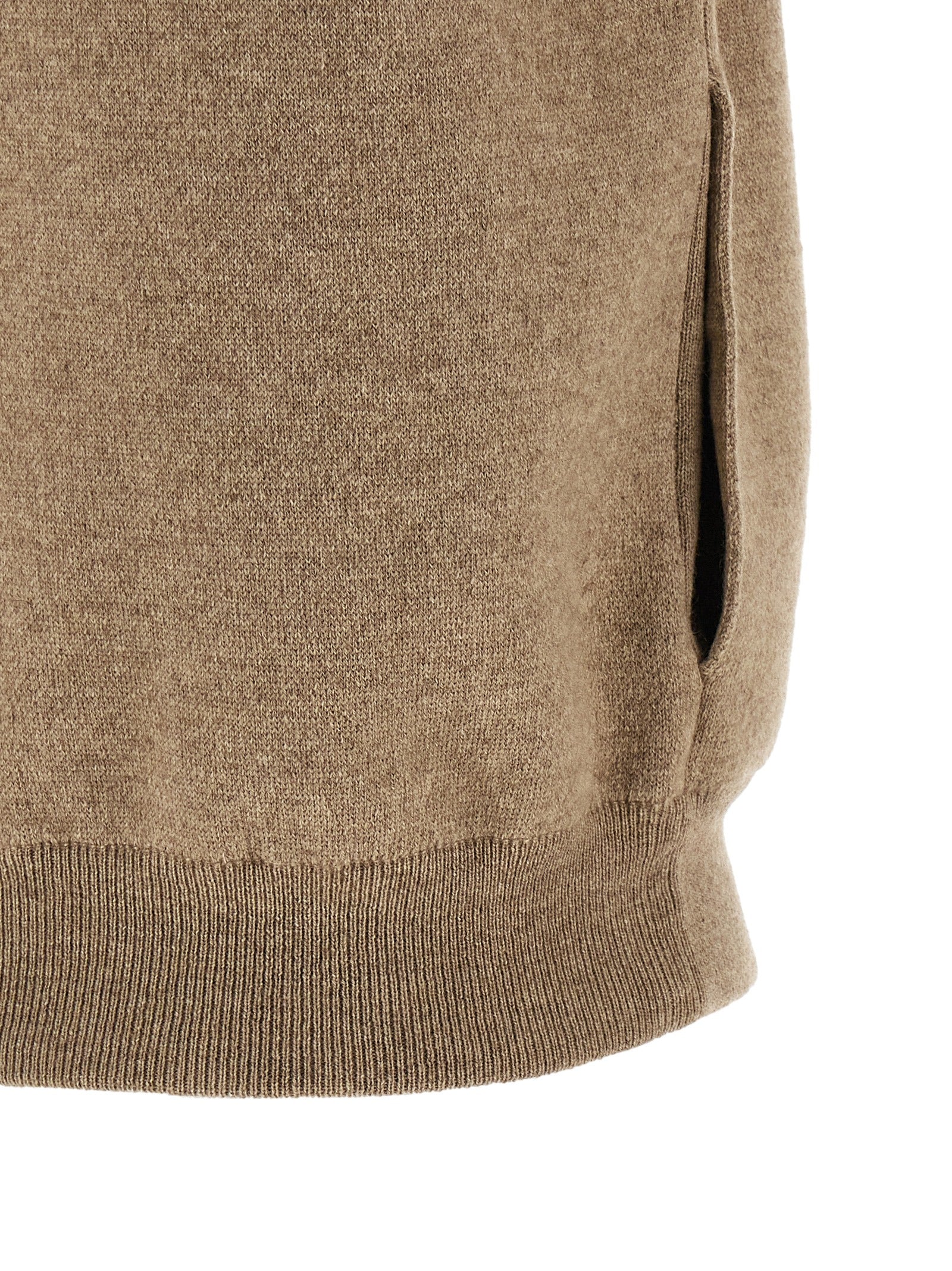 Beige Cashmere Sleeveless Jacket