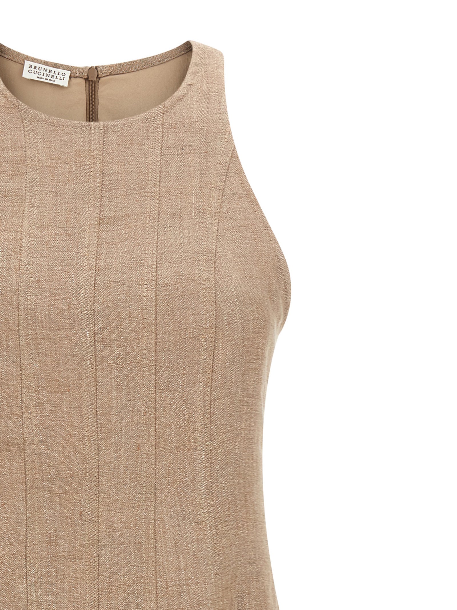 Beige Linen Long Dress