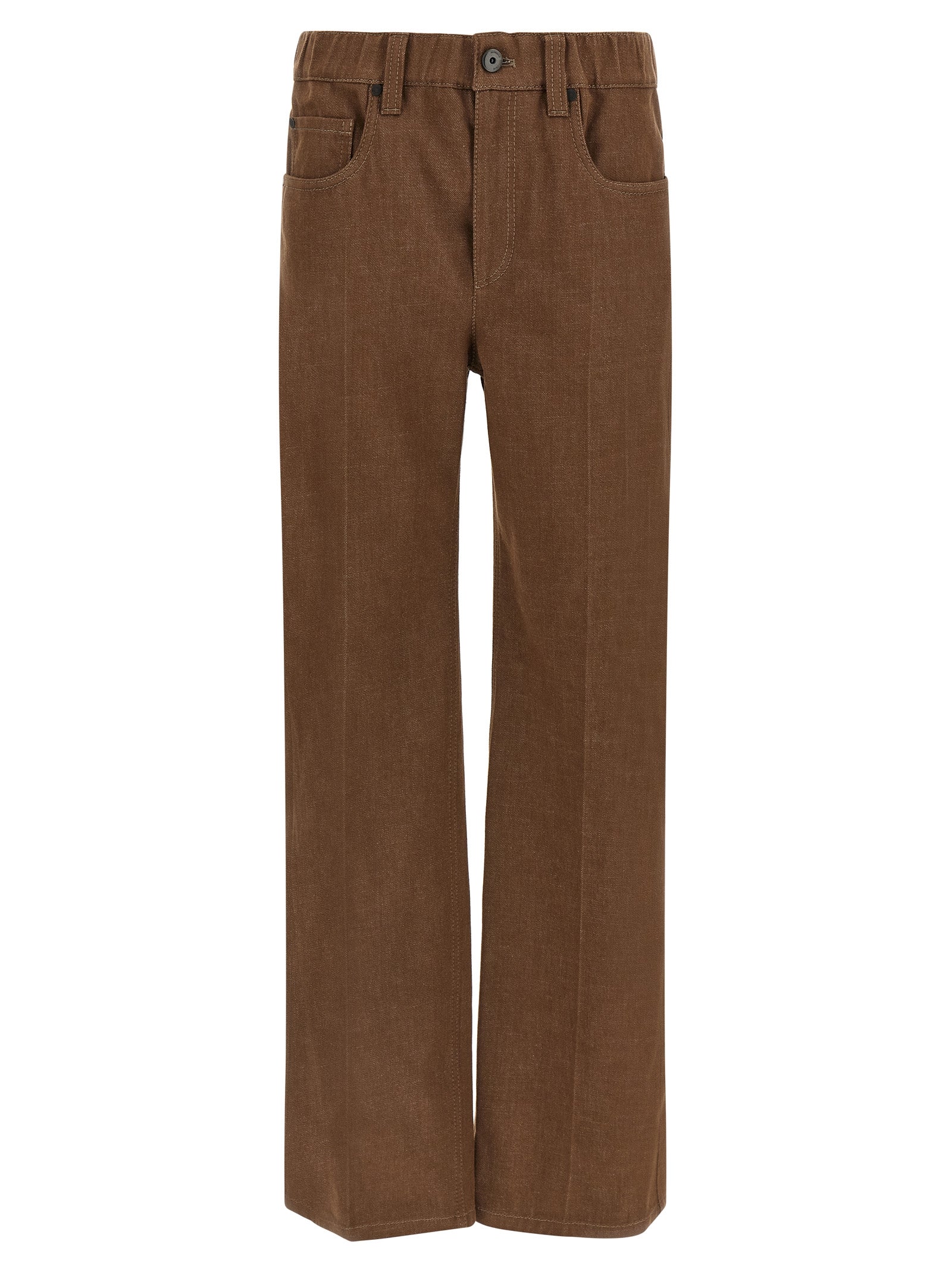 Brown Cotton Jeans Denim