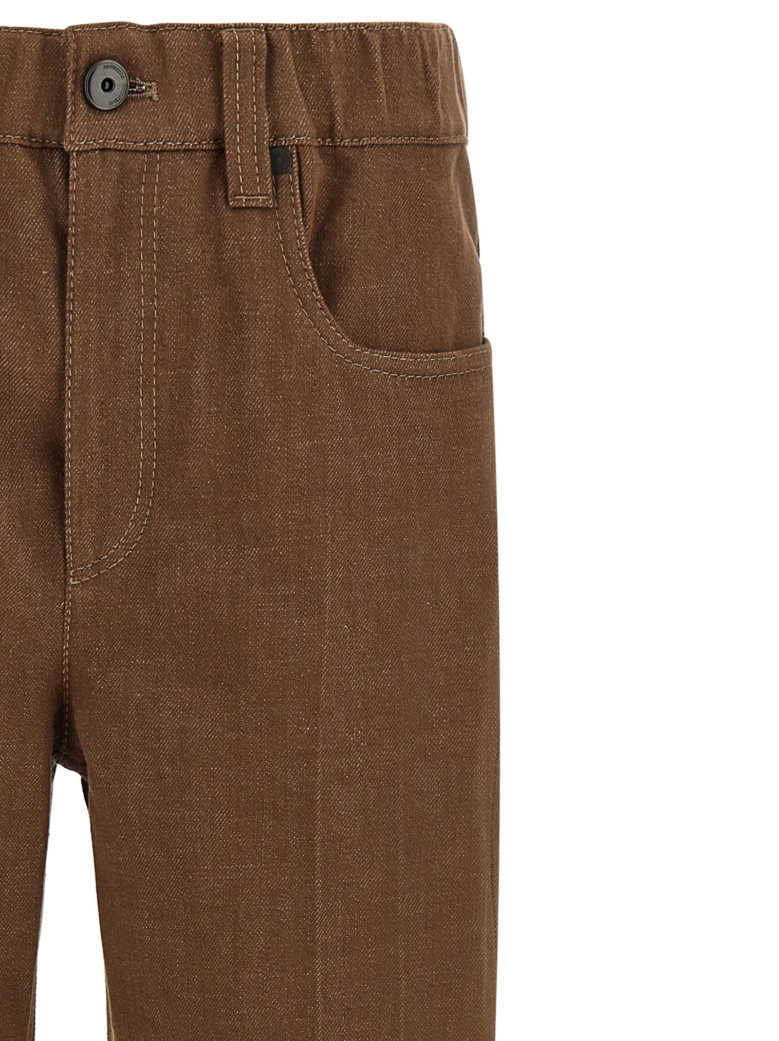 Brown Cotton Jeans Denim