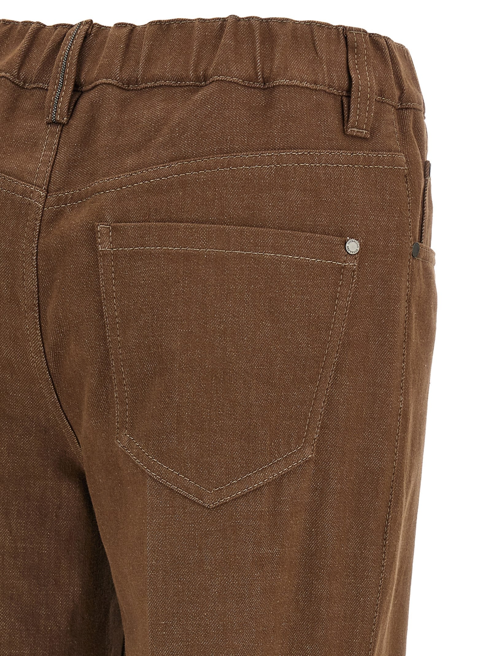 Brown Cotton Jeans Denim