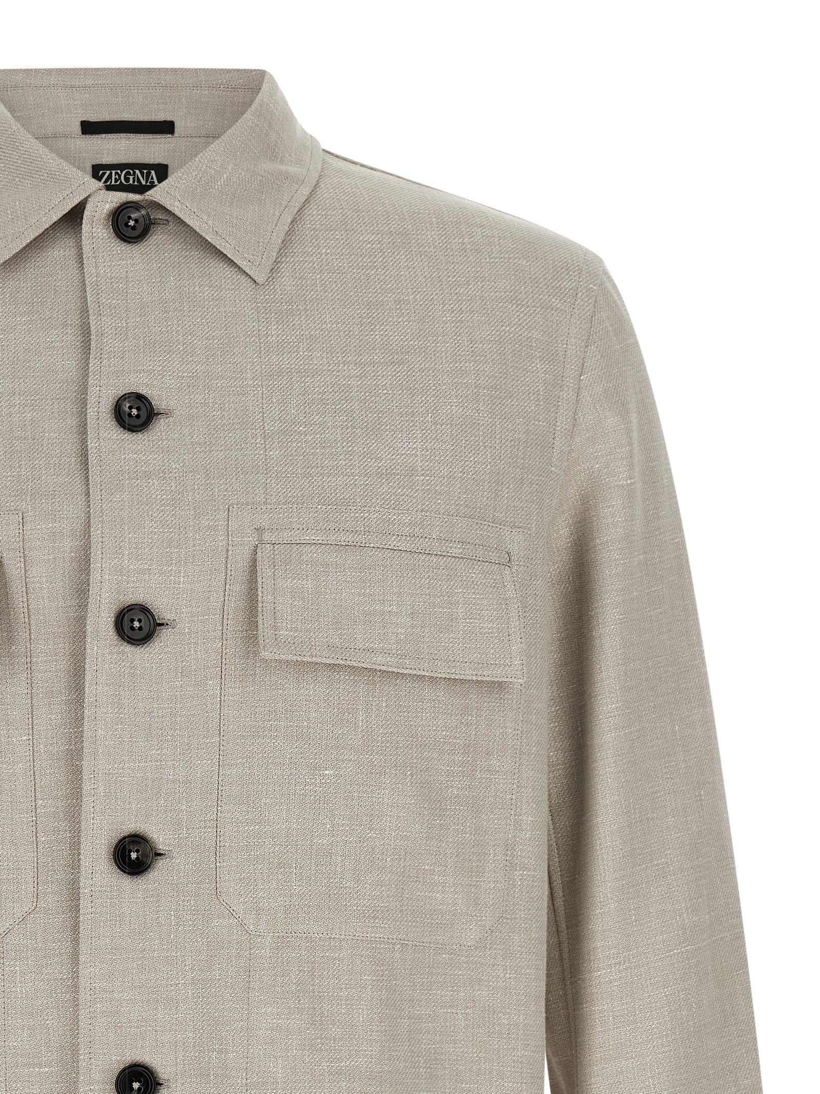 Gray Linen Blouse