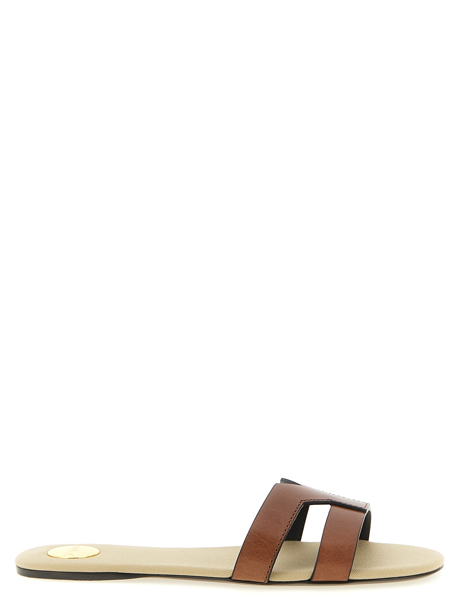 Brown Calfskin Slides