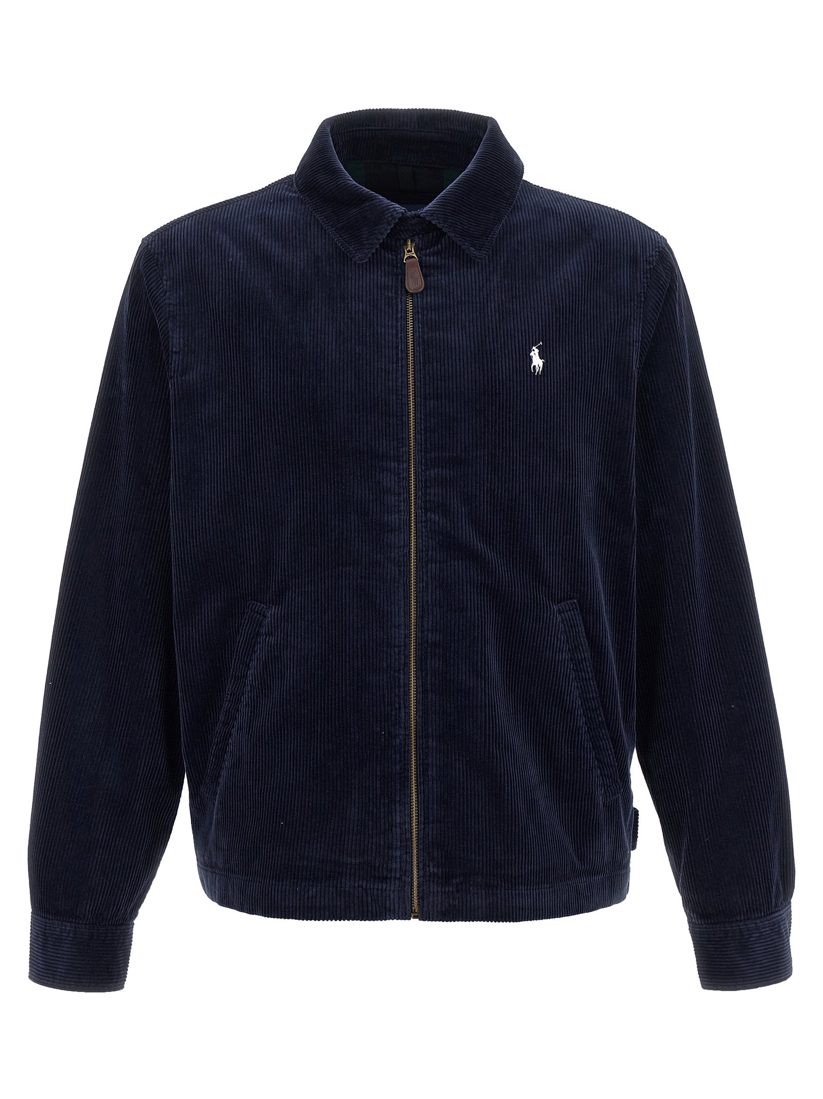 Blue Cotton Full-Length Jacket