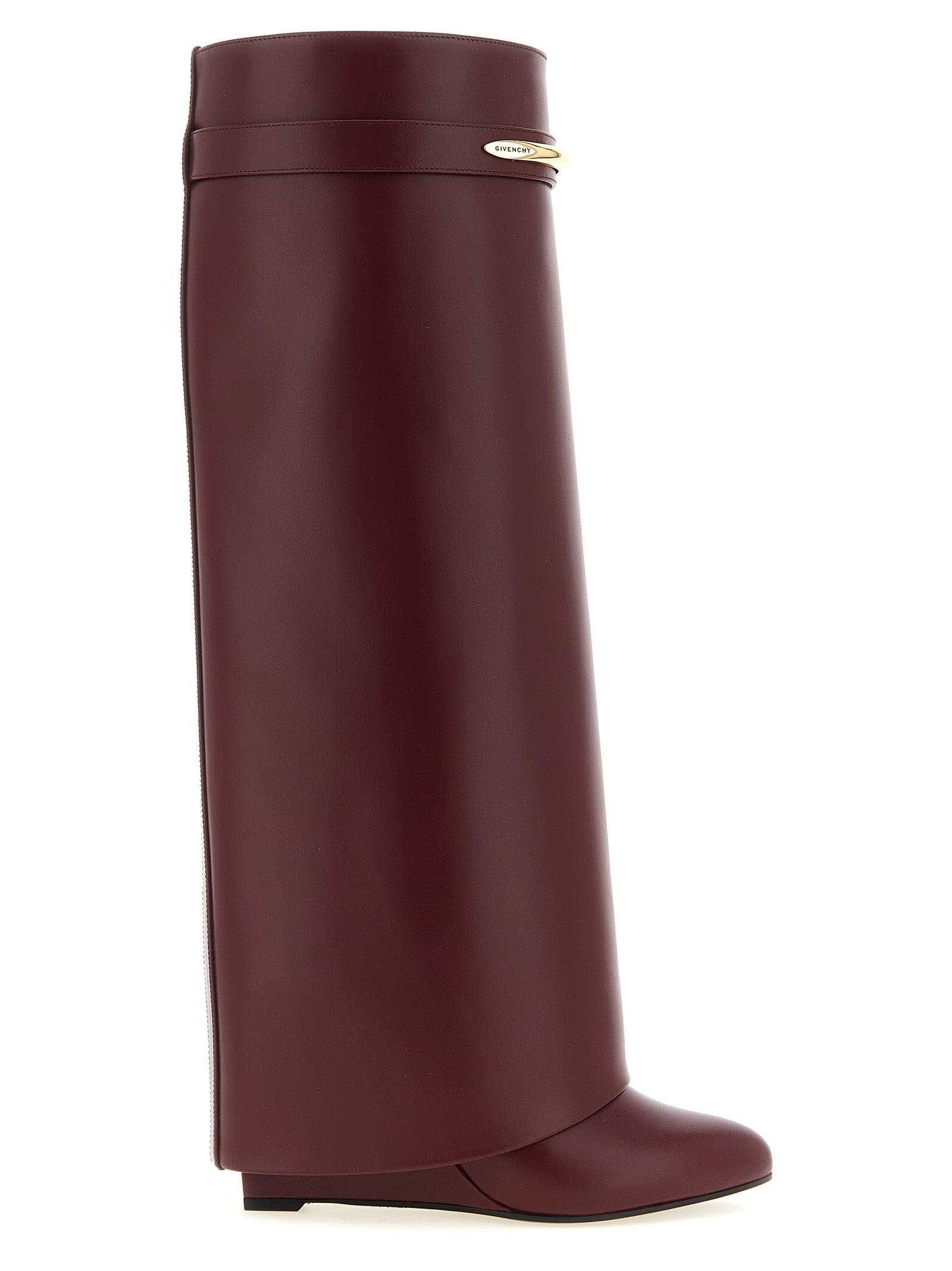 Bordeaux Calfskin Over The Knee